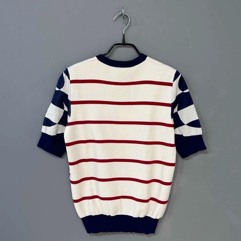 Louis Vuitton Striped Knit Short Sleeve Top LV -2505 Size S / US 4 / IT 40 - 3 Thumbnail