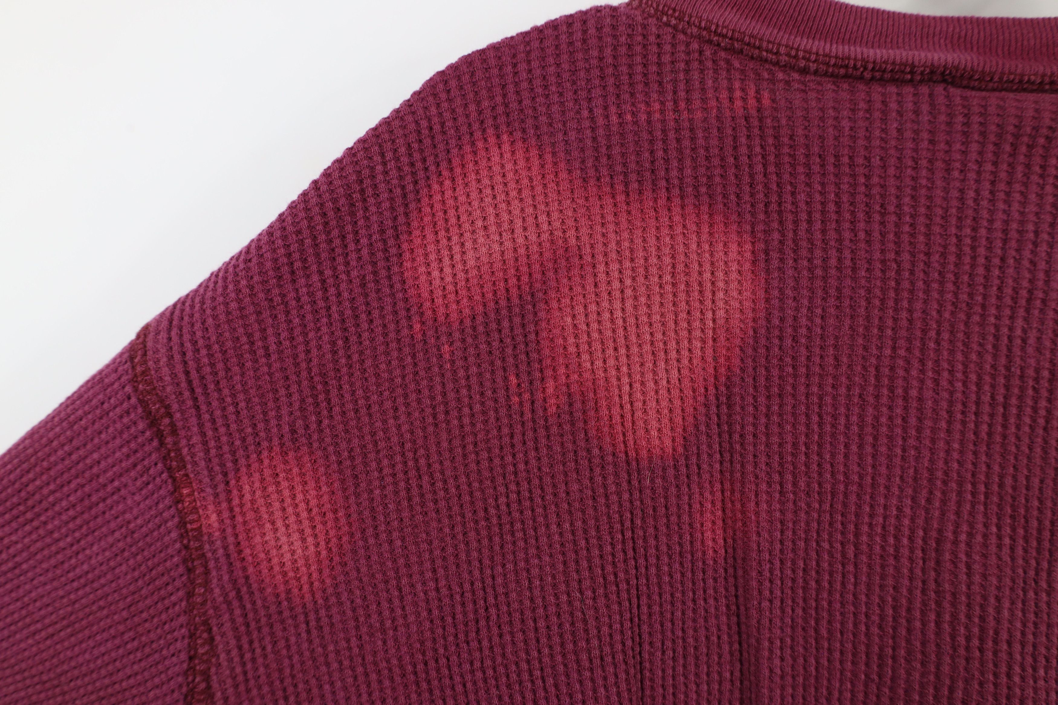Vintage Vintage 90s Streetwear Waffle Knit Henley T-Shirt Red Size XL / US 12-14 / IT 48-50 - 11 Thumbnail