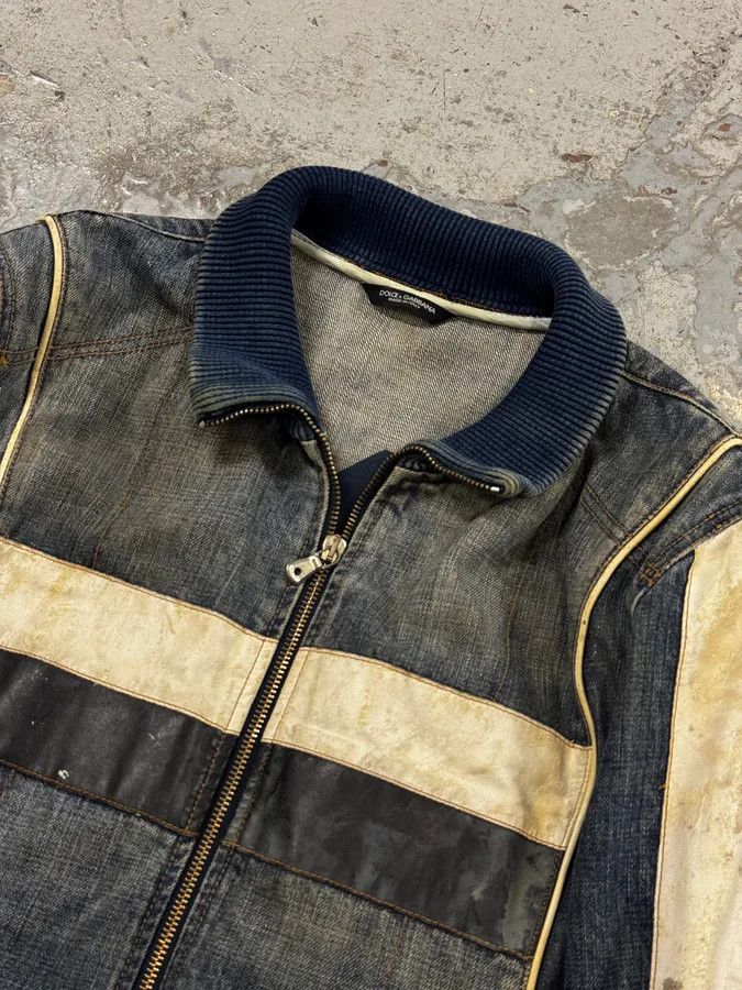 Dolce & Gabbana AW2005 Dolce & Gabbana Navy Hybrid Leather & Denim Jacket Size US M / EU 48-50 / 2 - 6 Thumbnail
