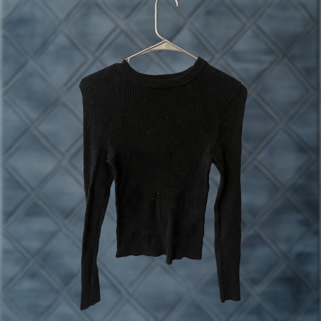 H&M H&M Womens Pullover Sweater Black Long Sleeve Crew Neck Medium Cotton Blend Size M / US 6-8 / IT 42-44 - 1 Thumbnail