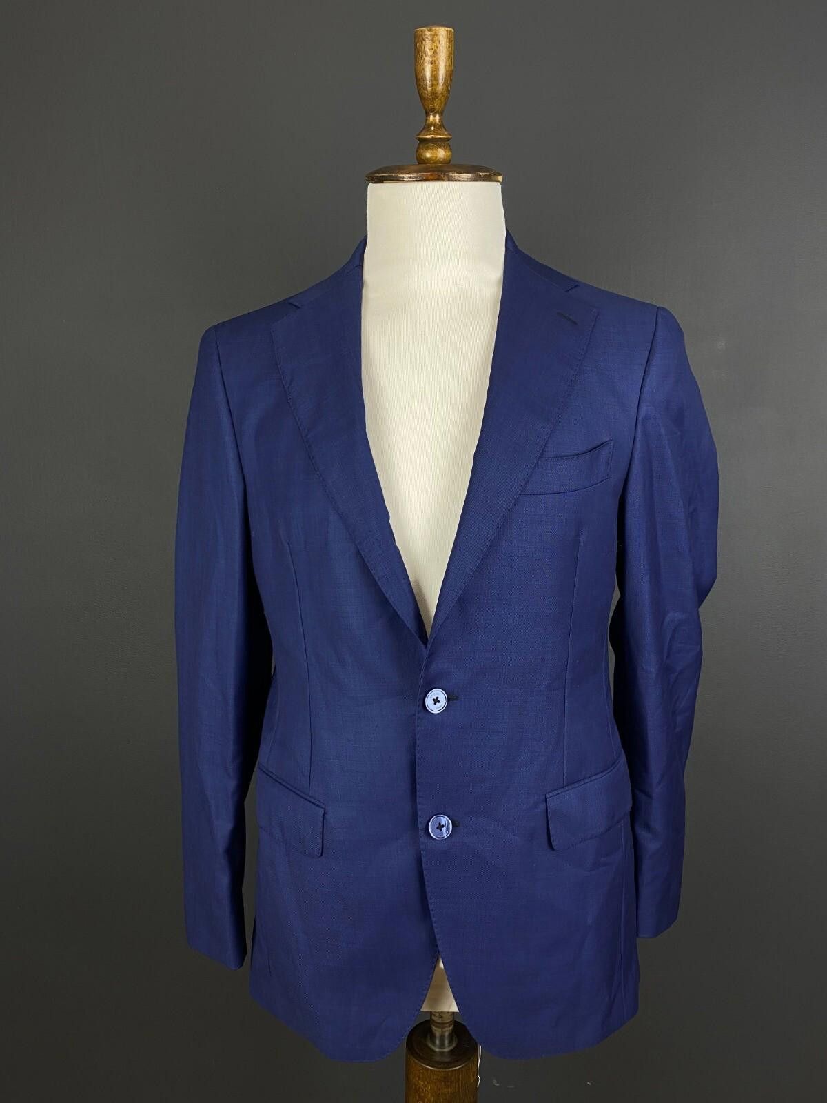 Designer Boggi Milano Icons Blue Wool Two Button Size EU 48 US 38 M Size 40R - 1 Thumbnail