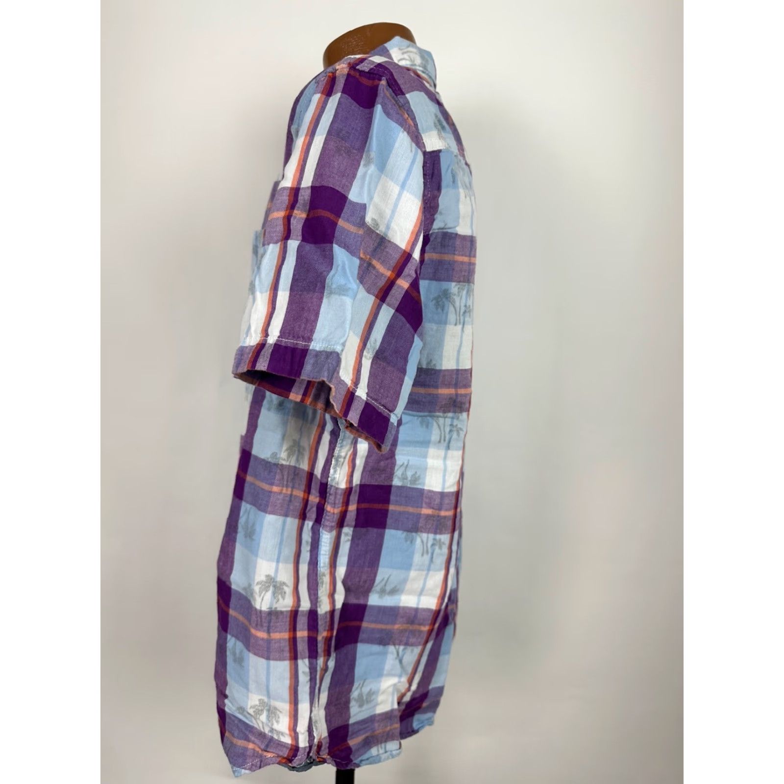 Tommy Bahama VINTAGE Tommy Bahama Shirt Men Large Double-Cloth Hawaiian Beach Palm Trees Plaid Cotton Size US L / EU 52-54 / 3 - 7 Thumbnail