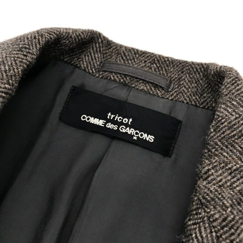 Comme des Garcons Jacket Tailored Tweed Wool Eyelit Flap Pocket Brown Size US S / EU 44-46 / 1 - 5 Thumbnail