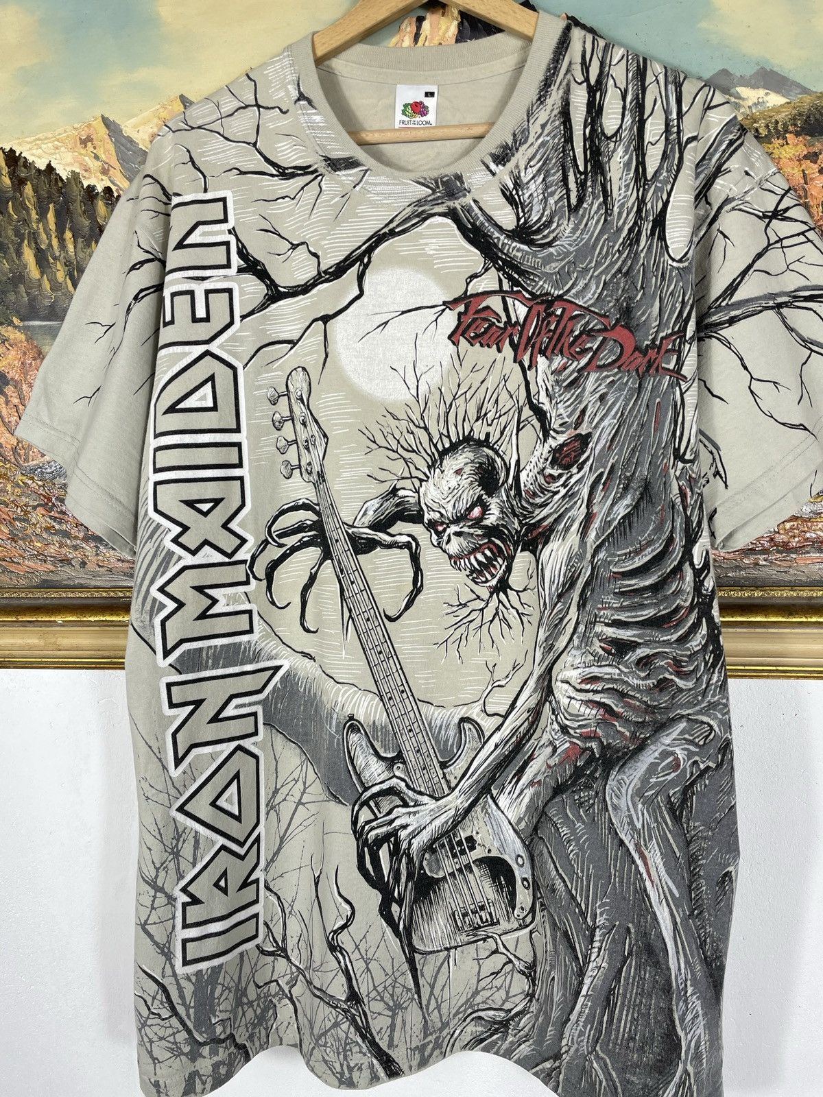 Band Tees × Iron Maiden × Vintage VINTAGE IRON MAIDEN AOP ALL OVER PRINT TEE T SHIRT Size US M / EU 48-50 / 2 - 5 Thumbnail