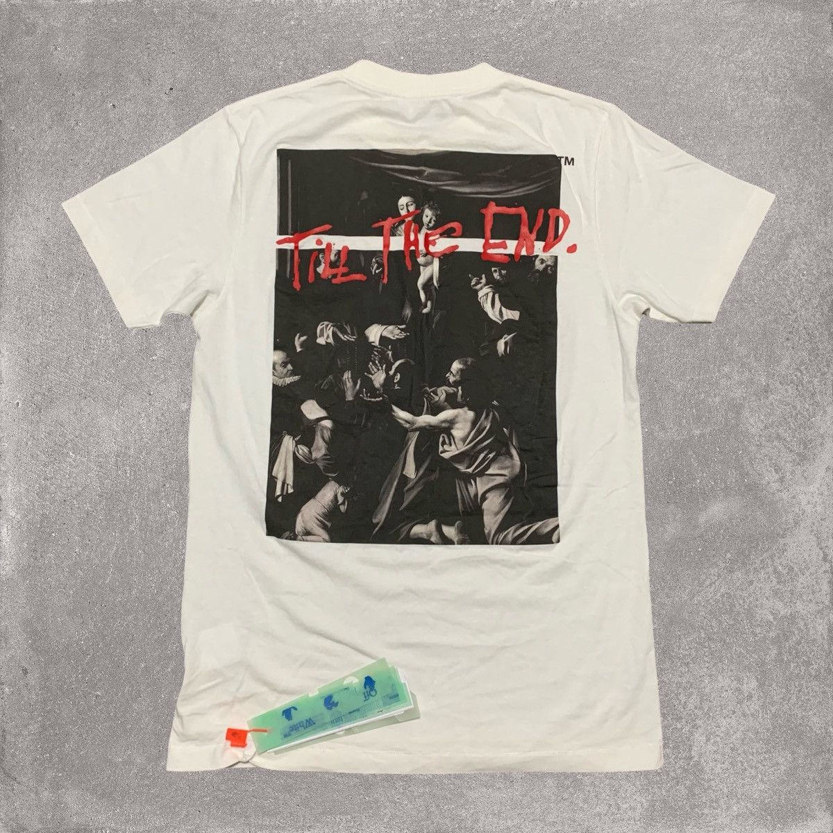 Off-White Off White Small Caravaggio Till The End White Tee Virgil Size US S / EU 44-46 / 1 - 1 Thumbnail