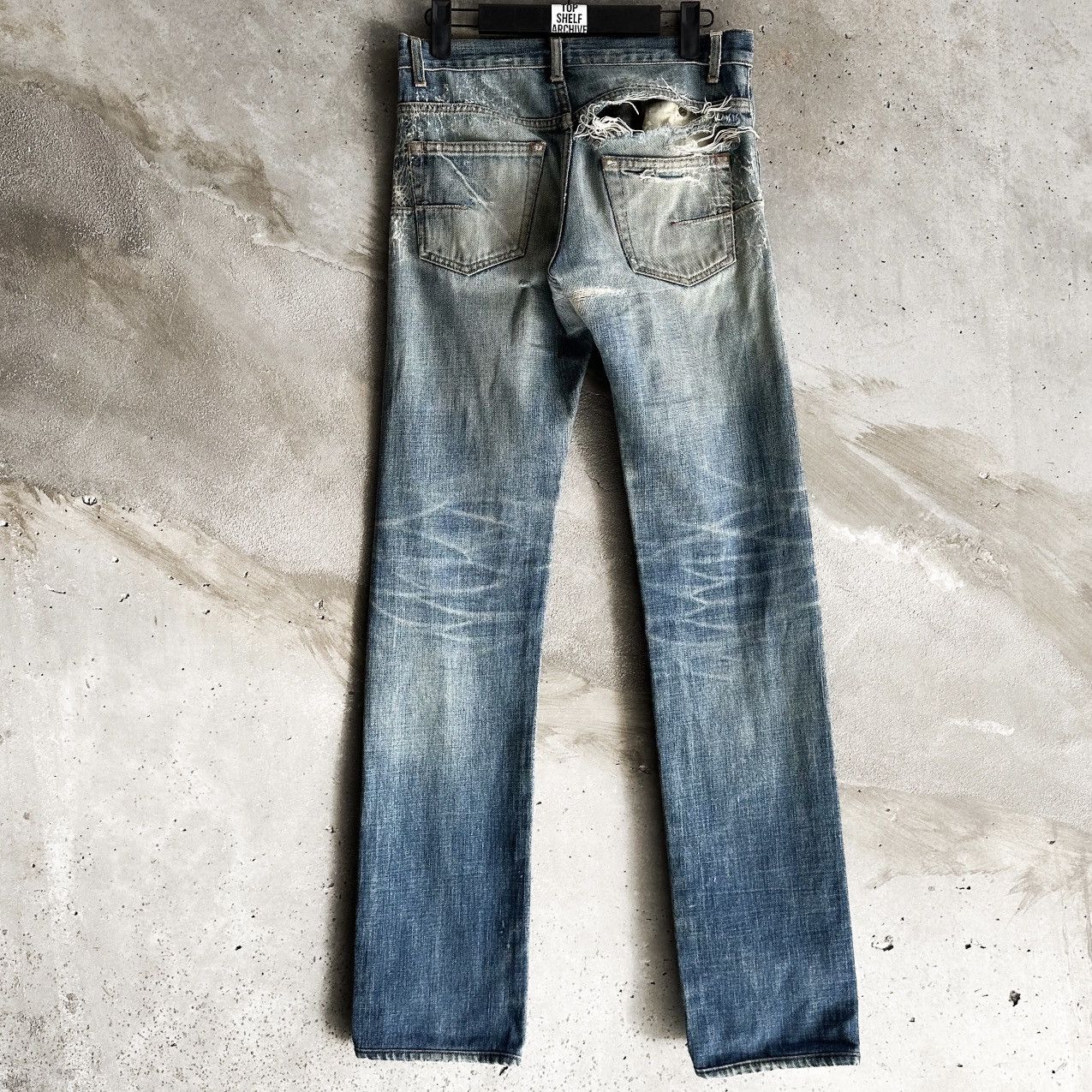 Dior Dior SS07 THRASHED Spiderweb Denim By Hedi Slimane Size US 28 / EU 44 - 3 Thumbnail