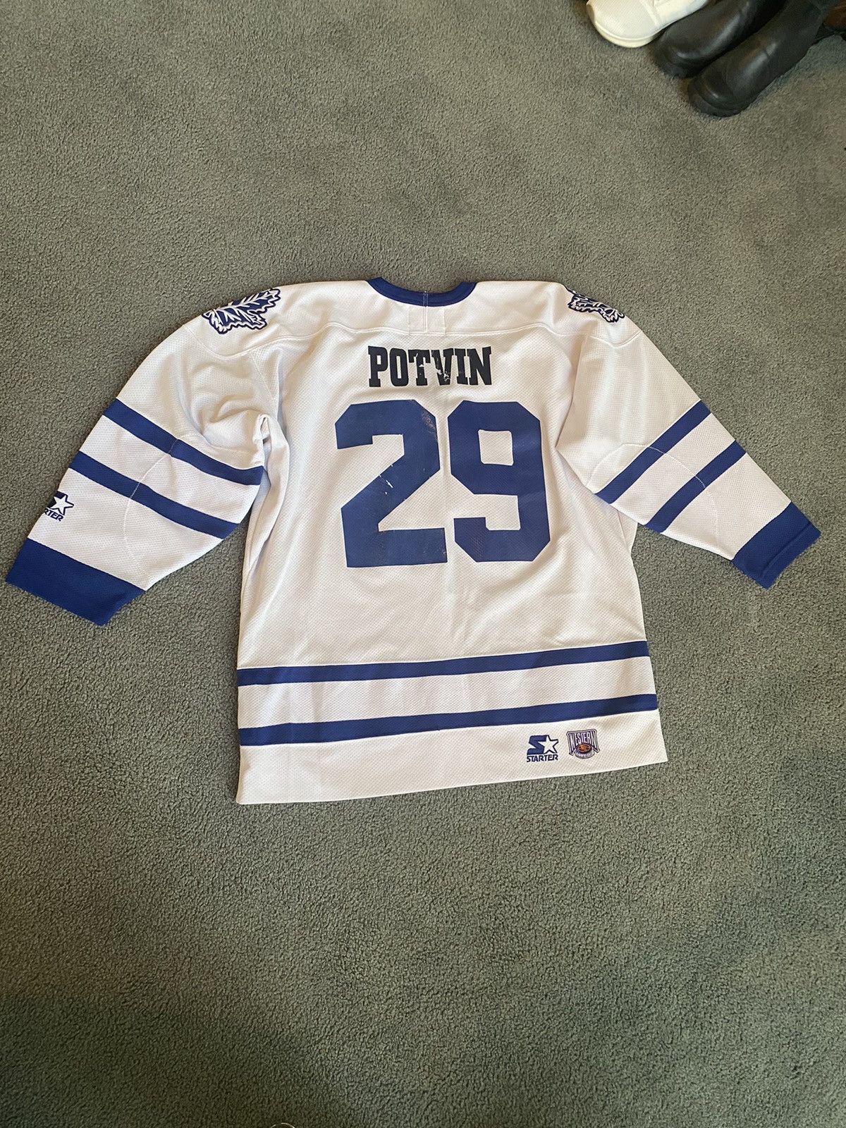 NHL × Starter × Vintage Vintage Maple Leafs Potvin Jersey Size US L / EU 52-54 / 3 - 2 Thumbnail