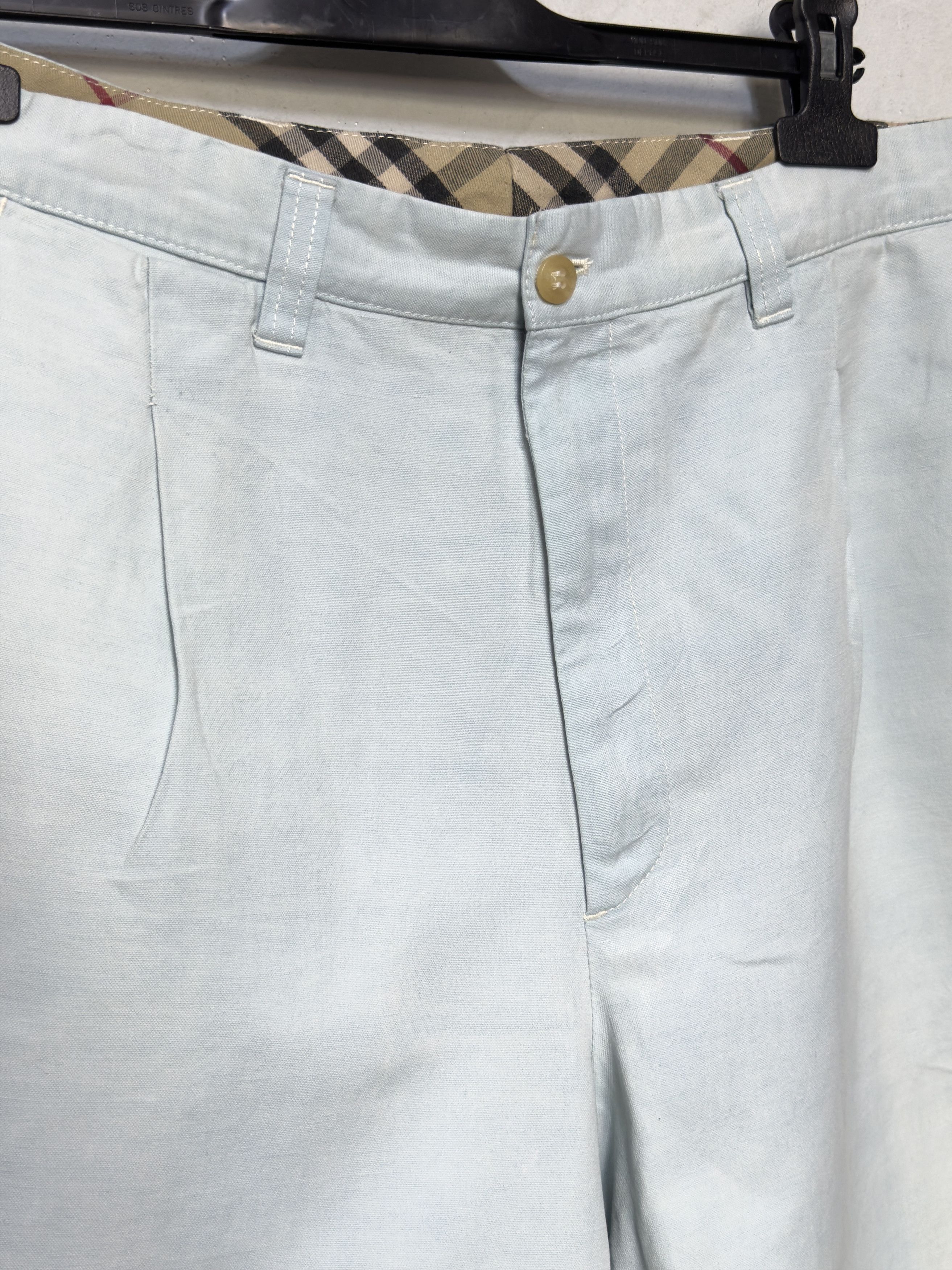 Burberry 🔥Babyblue Burberry light pants cotton and linen size 36 Size US 36 / EU 52 - 3 Thumbnail