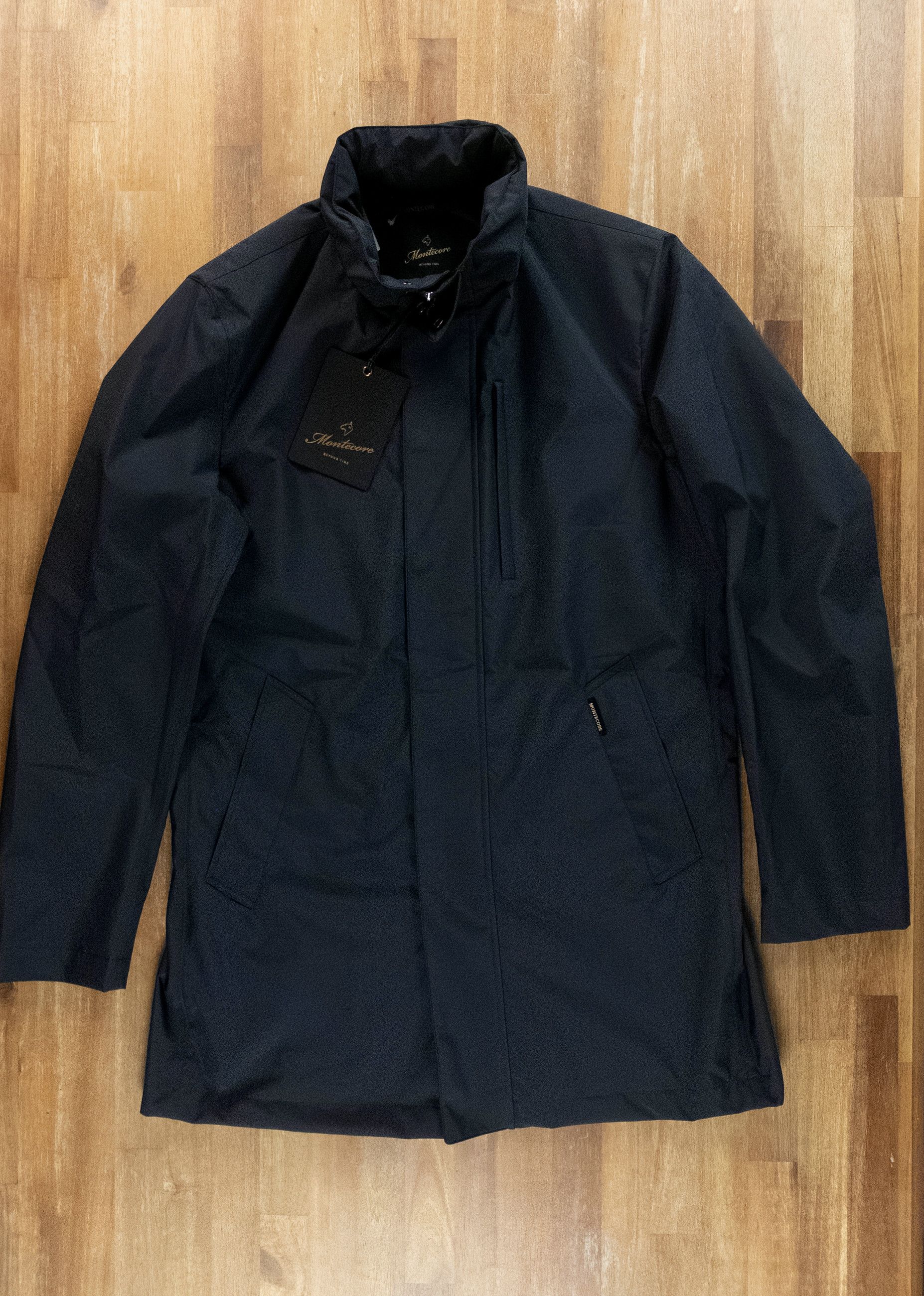 Montecore MONTECORE Italy dark blue hooded nylon coat jacket Large Size US L / EU 52-54 / 3 - 5 Thumbnail