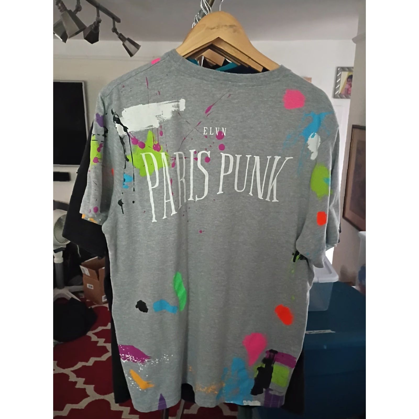 Eleven Paris Eleven Paris Punk T-shirt Skull Paint Canvas Made In India Gray XL Men Short Sleeve T-Shirt Canvas Punk Skull 2000s hype Size US XL / EU 56 / 4 - 3 Thumbnail