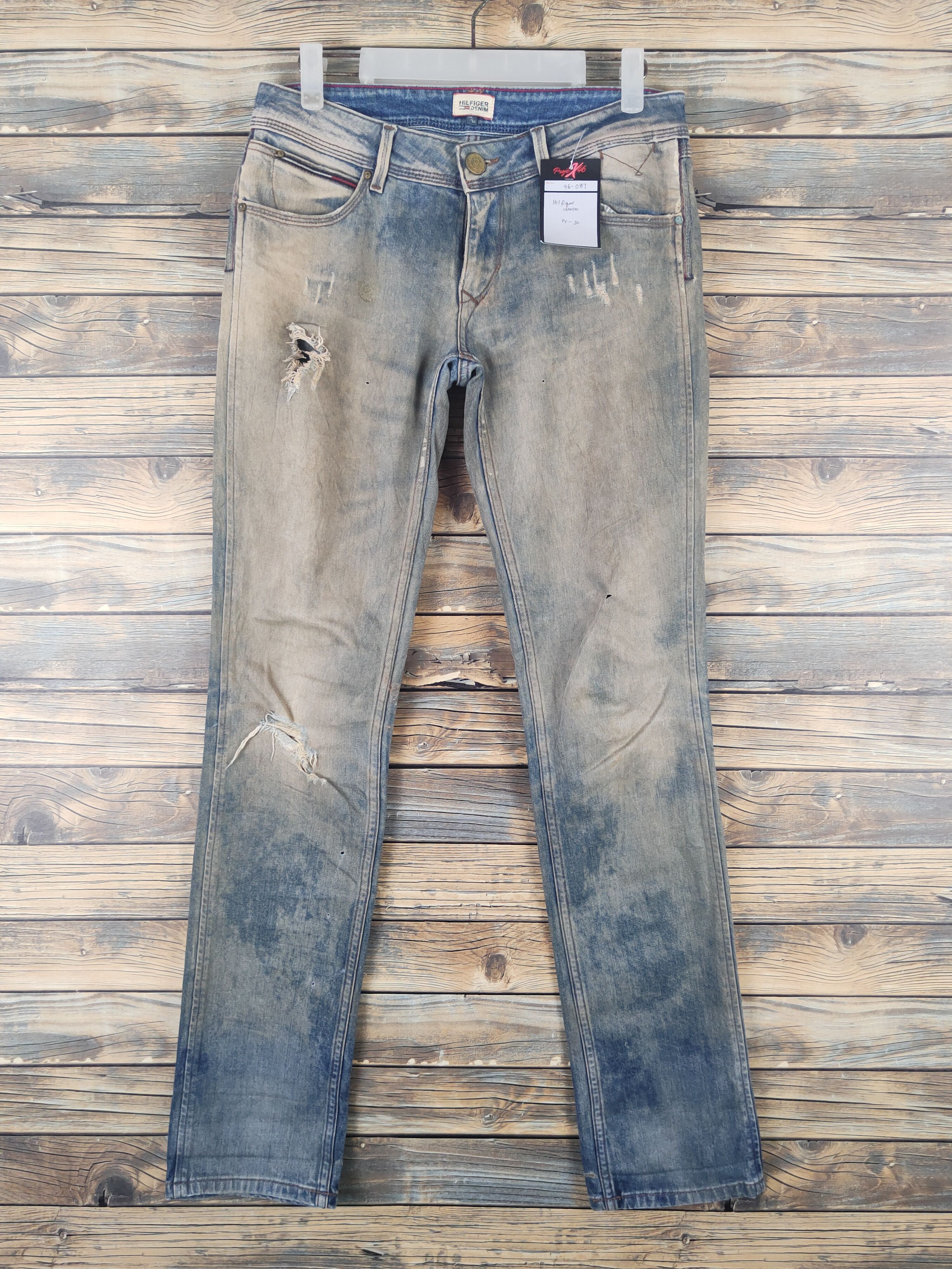 Tommy Hilfiger DL Tommy Hilfiger Blue Distressed Ripped Jeans #46-087 Size 28" / US 6 / IT 42 - 1 Thumbnail