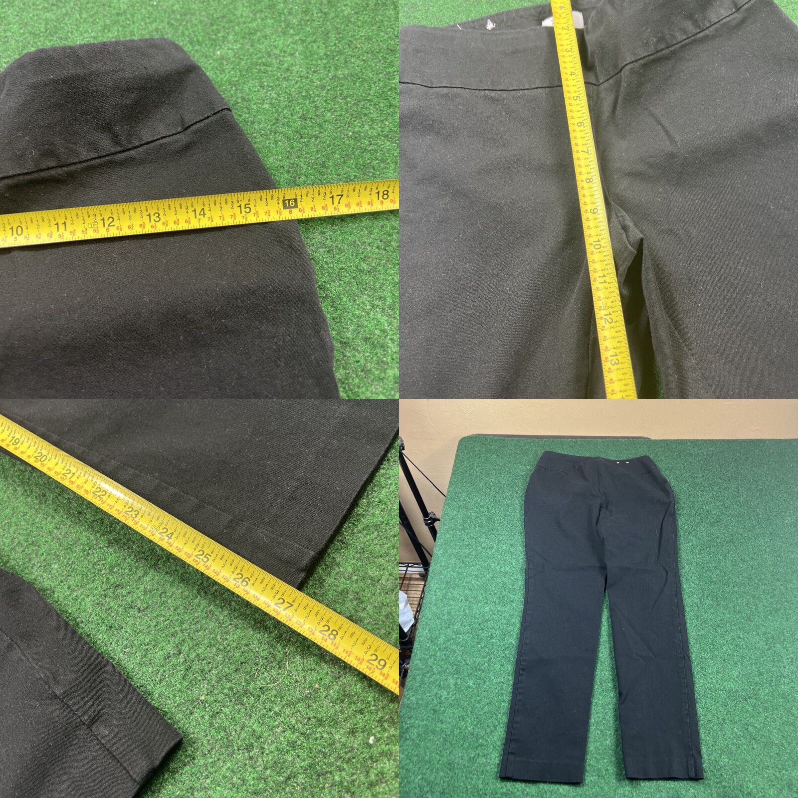 Vintage Crown & Ivy™ Women's Stretch Front Pants - Black Size 2 Measures 26X27 Size 26" / US 2 / IT 38 - 8 Thumbnail