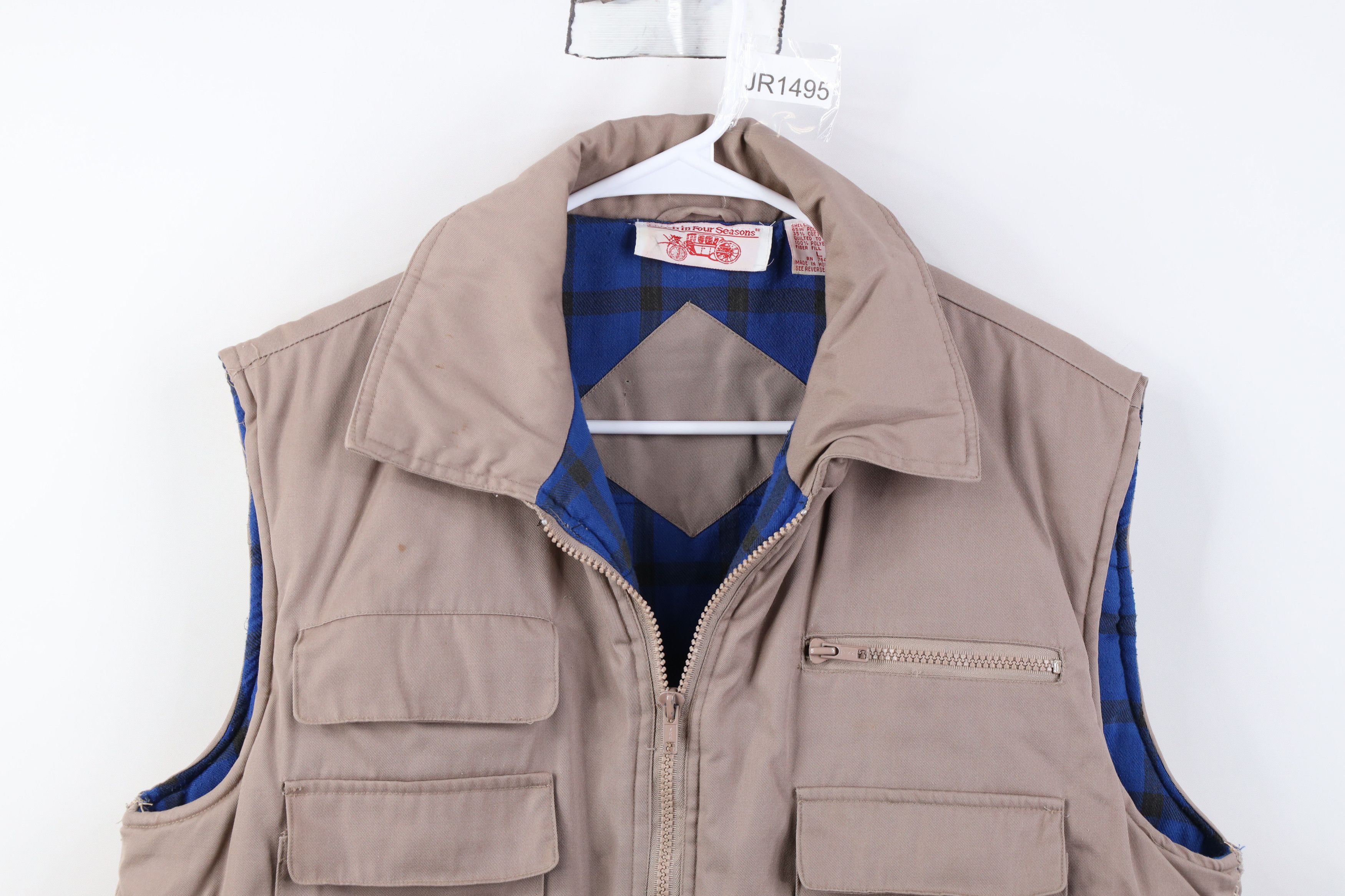 Vintage Vintage 70s Streetwear Flannel Lined Puffer Vest Jacket Size US L / EU 52-54 / 3 - 2 Thumbnail