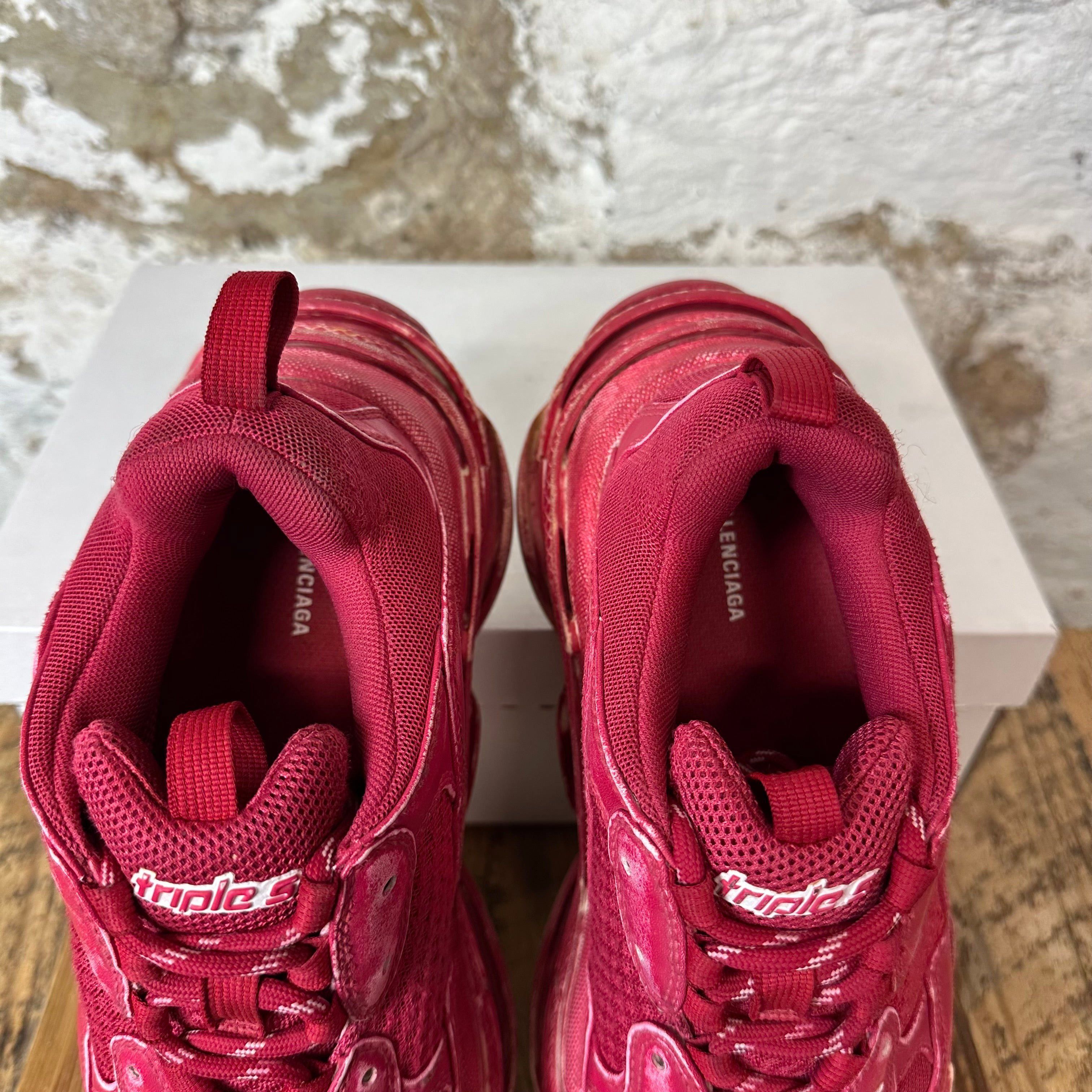 Balenciaga Balenciaga Triple S Red Dyed Sneaker Sz 7 (40) Size US 7 / EU 40 - 4 Thumbnail