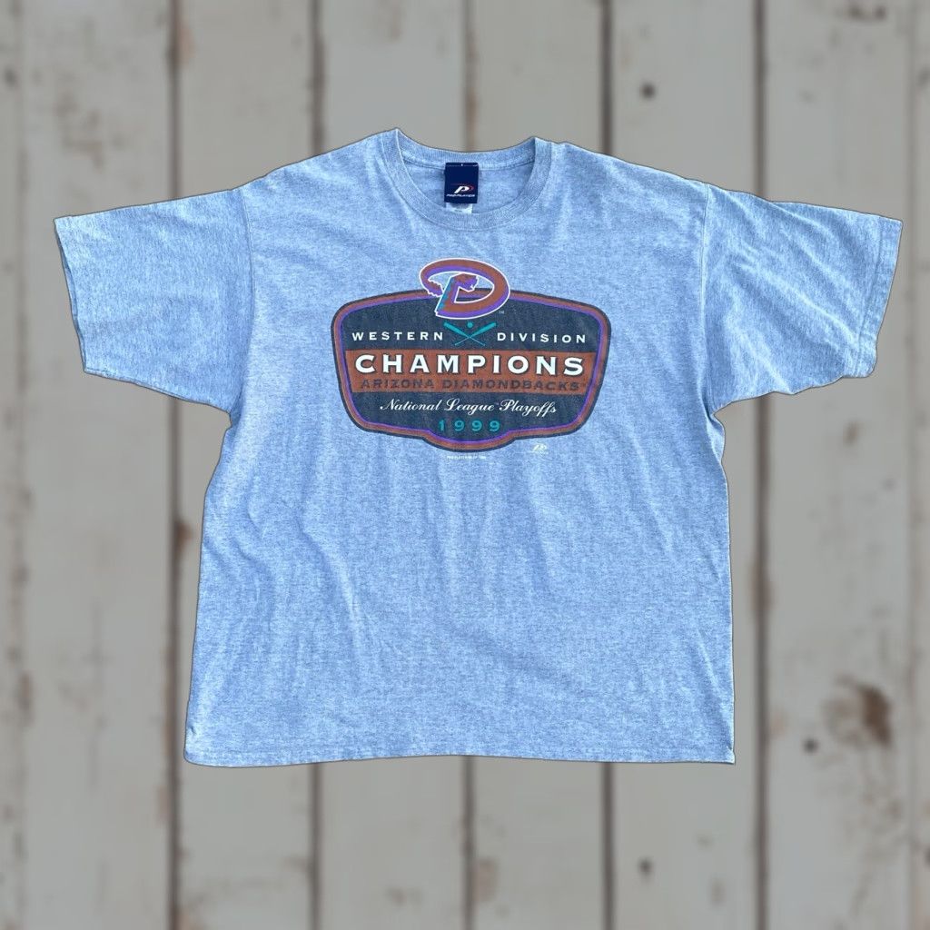 Pro Player VINTAGE 1999 Arizona Diamondbacks Baseball Playoffs T-Shirt XL Gray Mens Short Sleeve Pro Player Size XL Size US XL / EU 56 / 4 - 1 Thumbnail