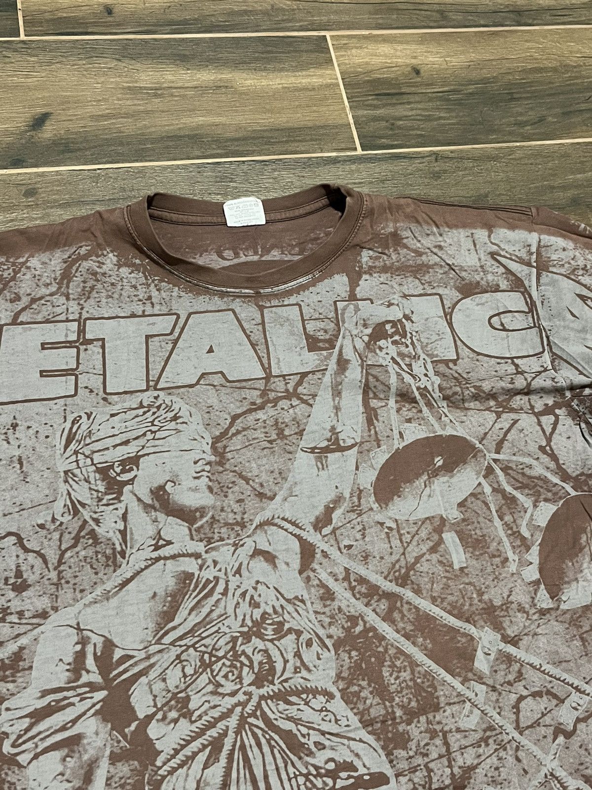 Band Tees × Vintage Vintage 90s Metallica Justice For All AOP Rare Tee Size US XL / EU 56 / 4 - 2 Thumbnail