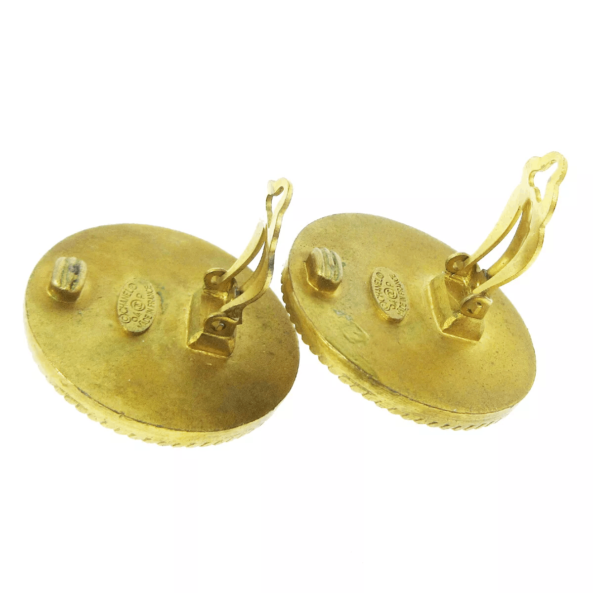 Chanel CHANEL CC Logos Button Motif Earrings Gold Black Size ONE SIZE - 9 Thumbnail
