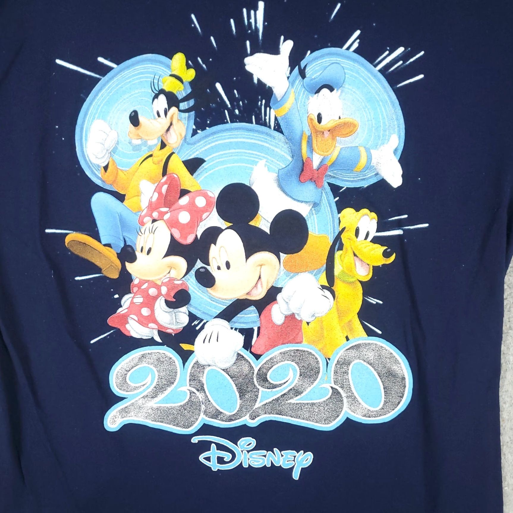 Disney Disney Mickey Mouse & Friends Navy Blue T-Shirt Adult Medium Short Sleeve Crew Neck Mens Womens Universal Cotton Blend Logo Size US M / EU 48-50 / 2 - 3 Thumbnail