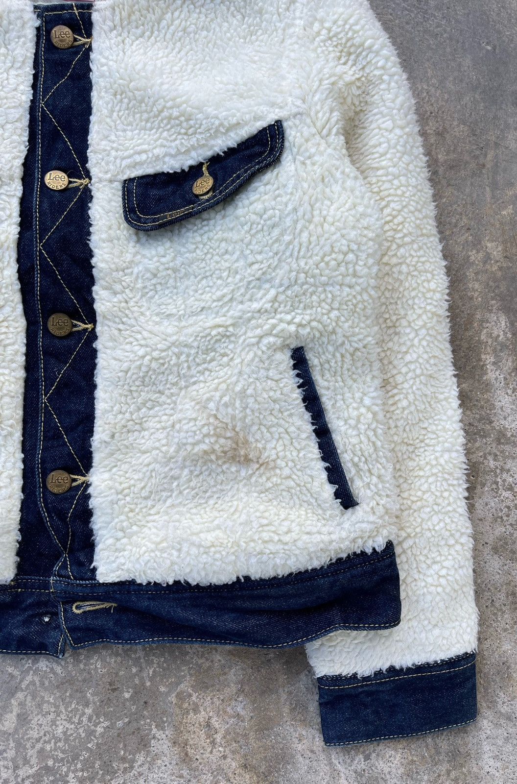 Issey Miyake × Lee 🔥Vintage Lee Storm Rider Sherpa x Denim Jacket Size M / US 6-8 / IT 42-44 - 7 Thumbnail
