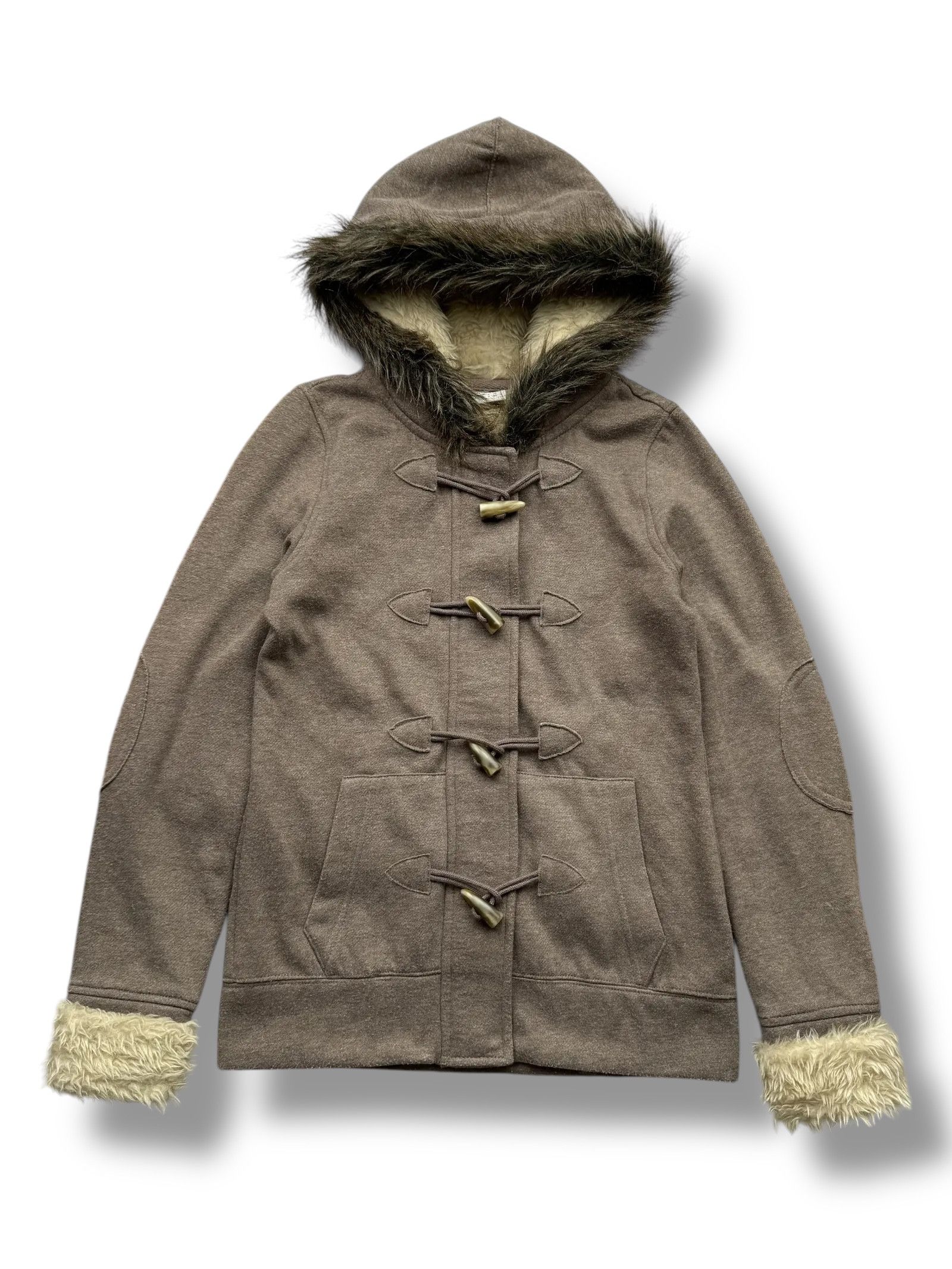 Japanese Brand Y2K Hoodie With Faux Fur Hood(V149) Size XS / US 0-2 / IT 36-38 - 1 Thumbnail