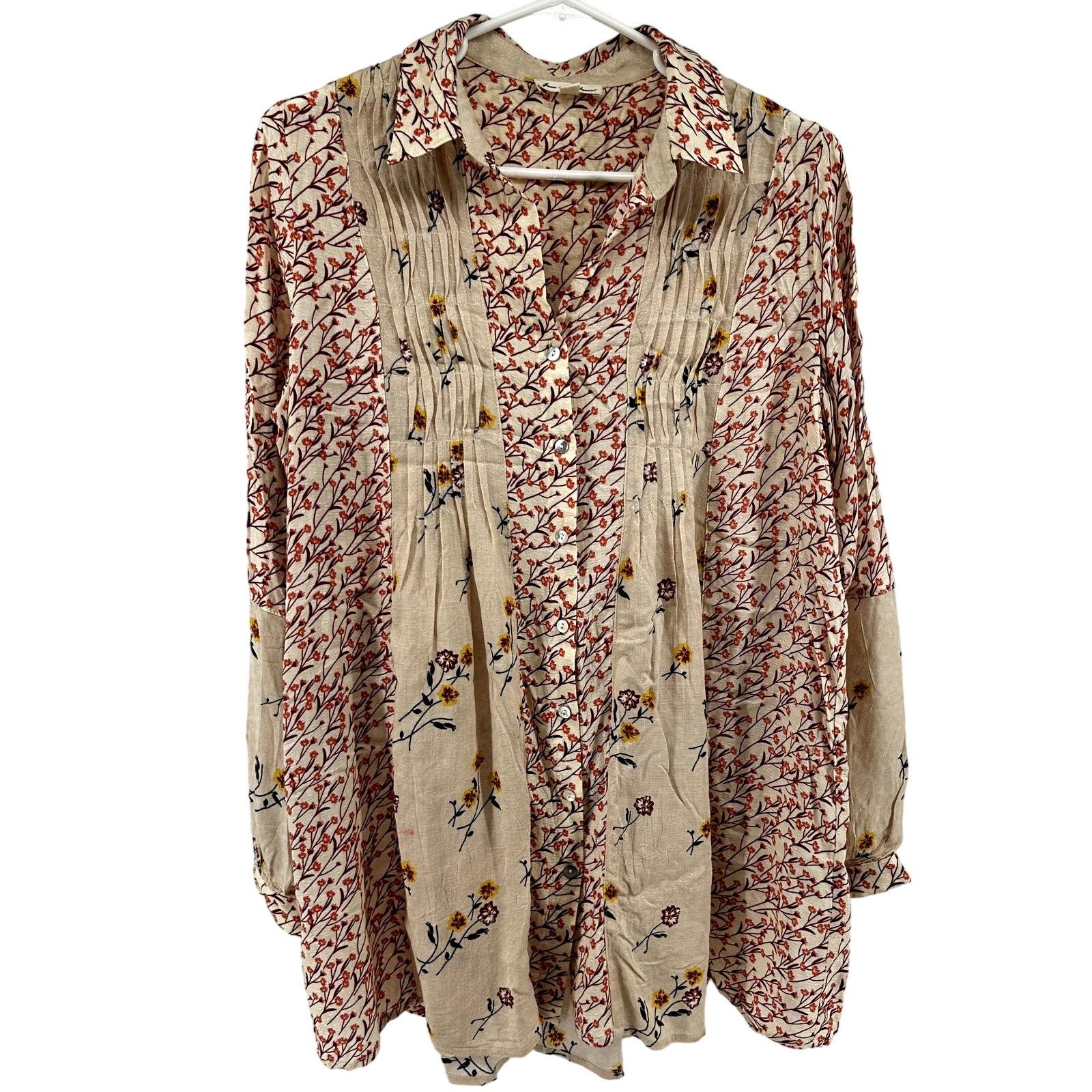 Other Jane And Delancey Floral Button Down Tunic Pintuck Multi S Size S / US 4 / IT 40 - 2 Thumbnail