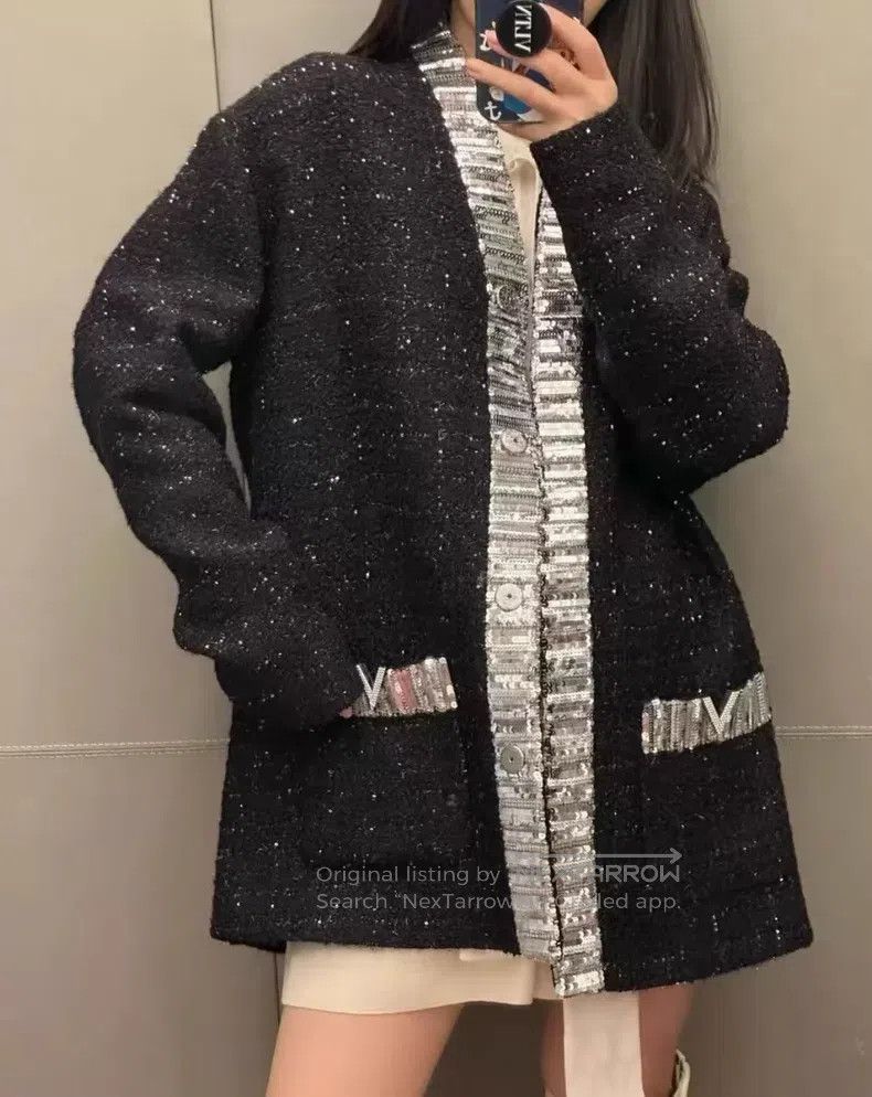 Valentino Valentino V-neck sequin cardigan jacket Size XS / US 0-2 / IT 36-38 - 8 Thumbnail