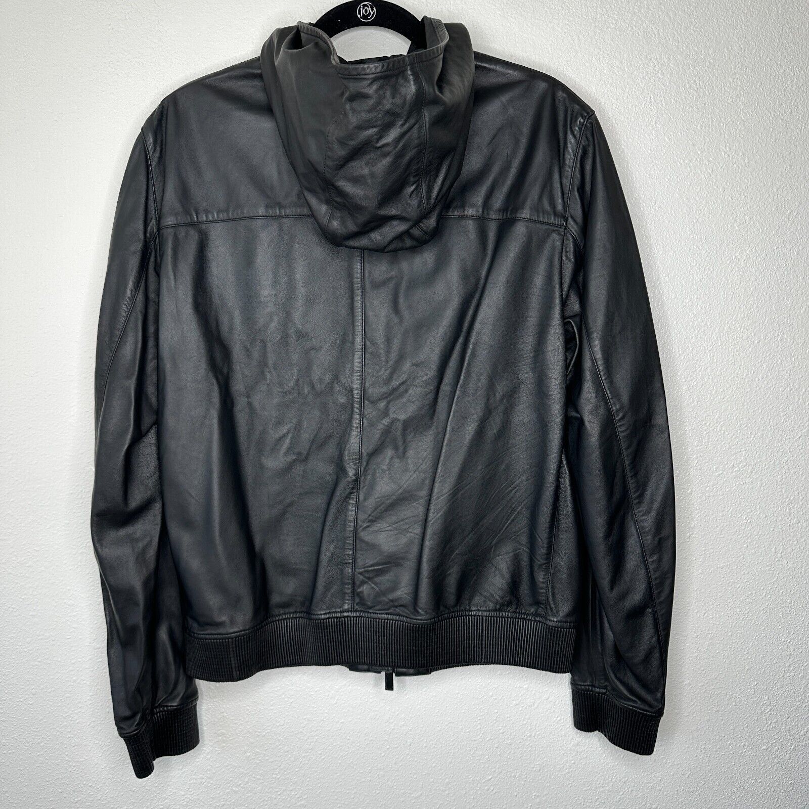 Fendi Fendi Black Leather Embossed Monogram Front Hooded Jacket Size US L / EU 52-54 / 3 - 3 Thumbnail