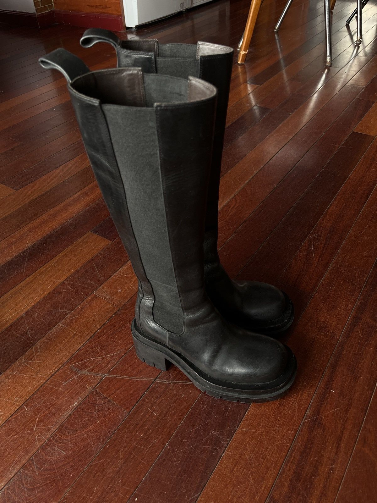 image of Bottega Veneta Lug Boots Tall in Black, Women's (Size 7)