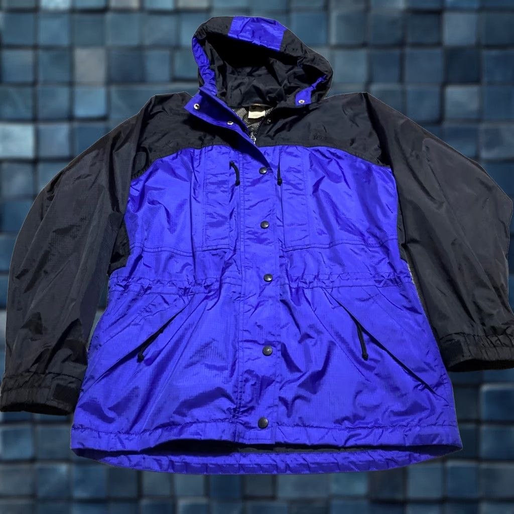 Vintage REI Jacket Women Medium Blue Goretex Hooded Full Zip Vented Outdoor Athletic Parka Size M / US 6-8 / IT 42-44 - 1 Thumbnail