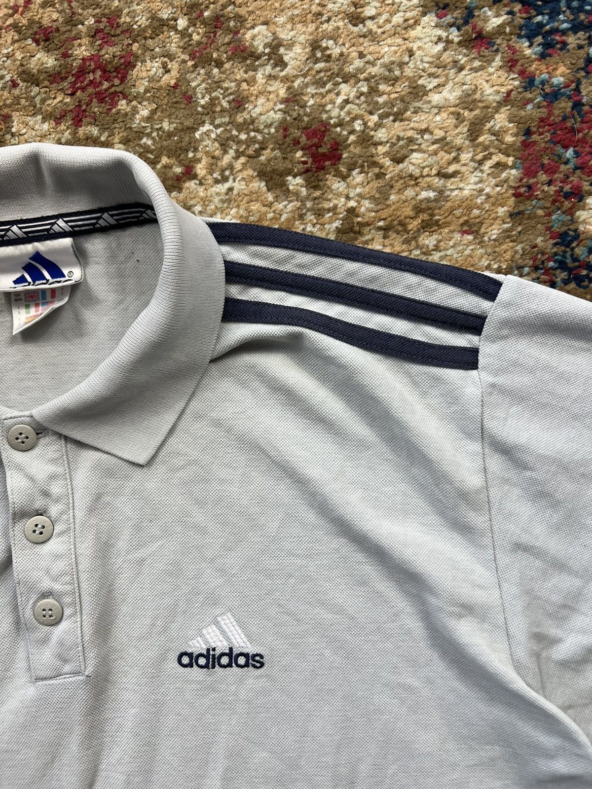 Adidas × Vintage 90’s ADIDAS 3 STRIPES RETRO POLO SMALL LOGO Y2K Size US L / EU 52-54 / 3 - 2 Thumbnail