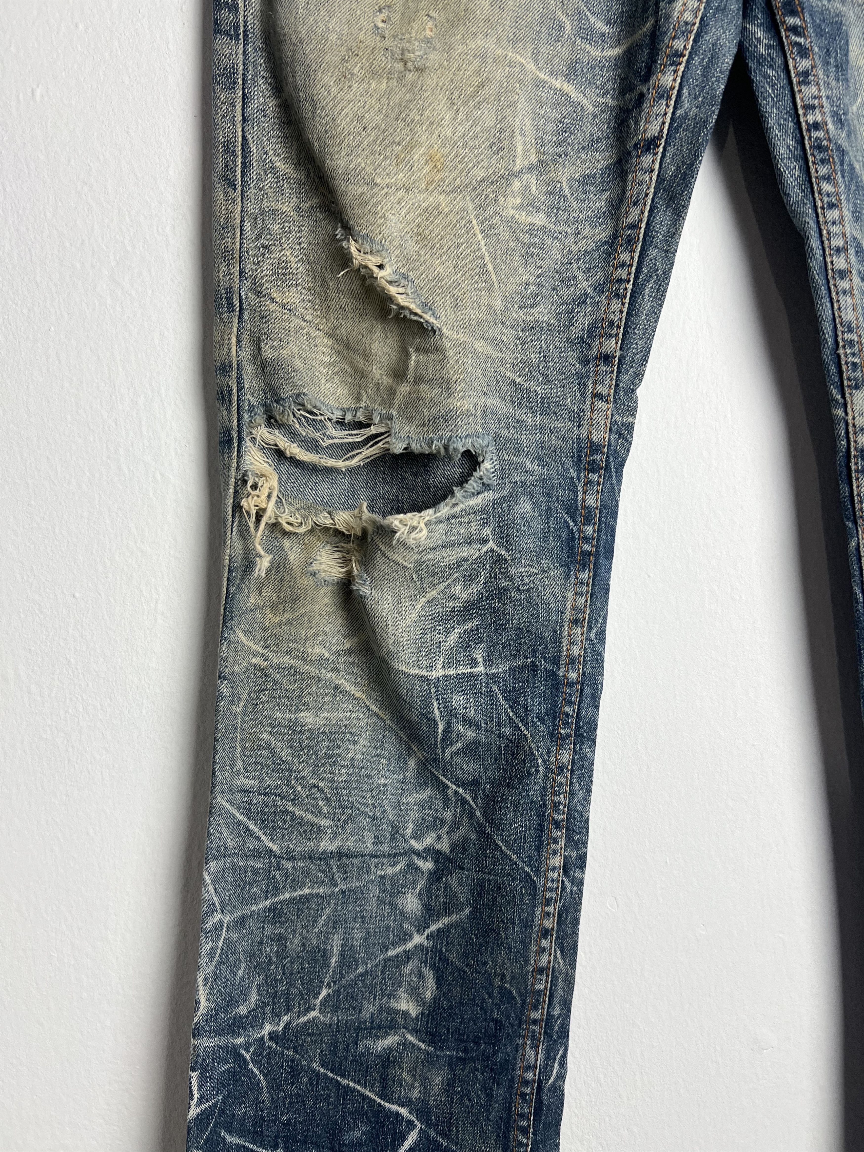 Unsound Rags Nylaus Double Waist Distressed Clawmark Denim Jeans Size US 30 / EU 46 - 6 Thumbnail