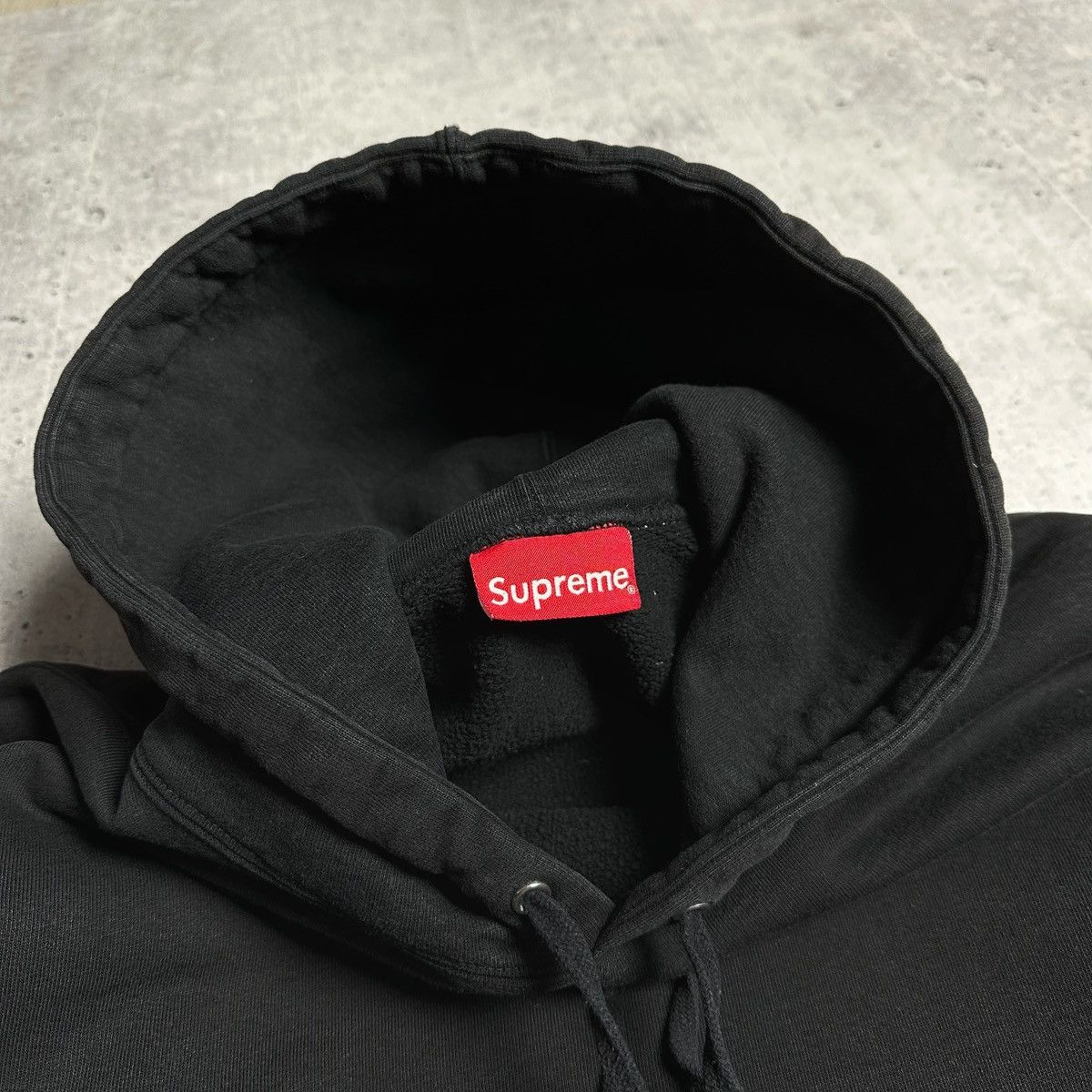Supreme Supreme Text Rib Black Faded Hoodie Sweatshirt AW19 Size US M / EU 48-50 / 2 - 5 Thumbnail