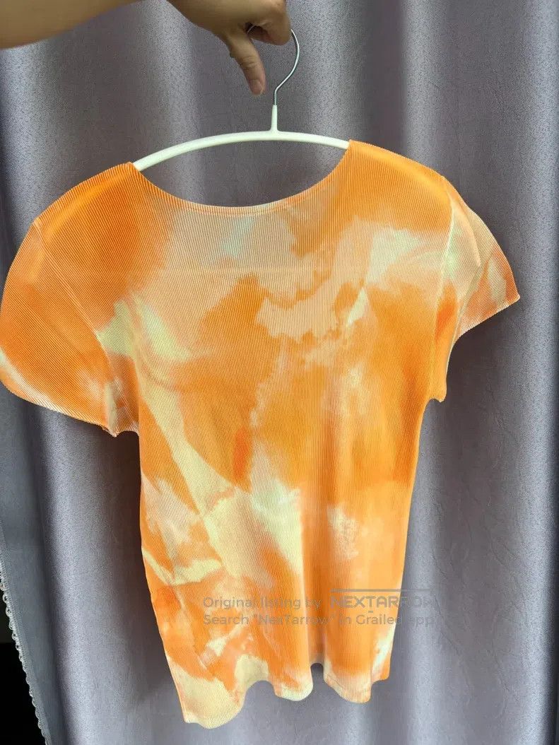 Issey Miyake Issey Miyake Orange Short-Sleeve T-Shirt Size L / US 10 / IT 46 - 2 Thumbnail