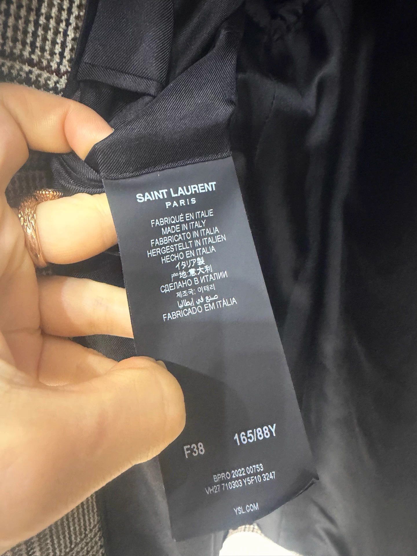 Saint Laurent Paris SLP Wales Check Wool Classic Blazer Size S / US 4 / IT 40 - 3 Thumbnail