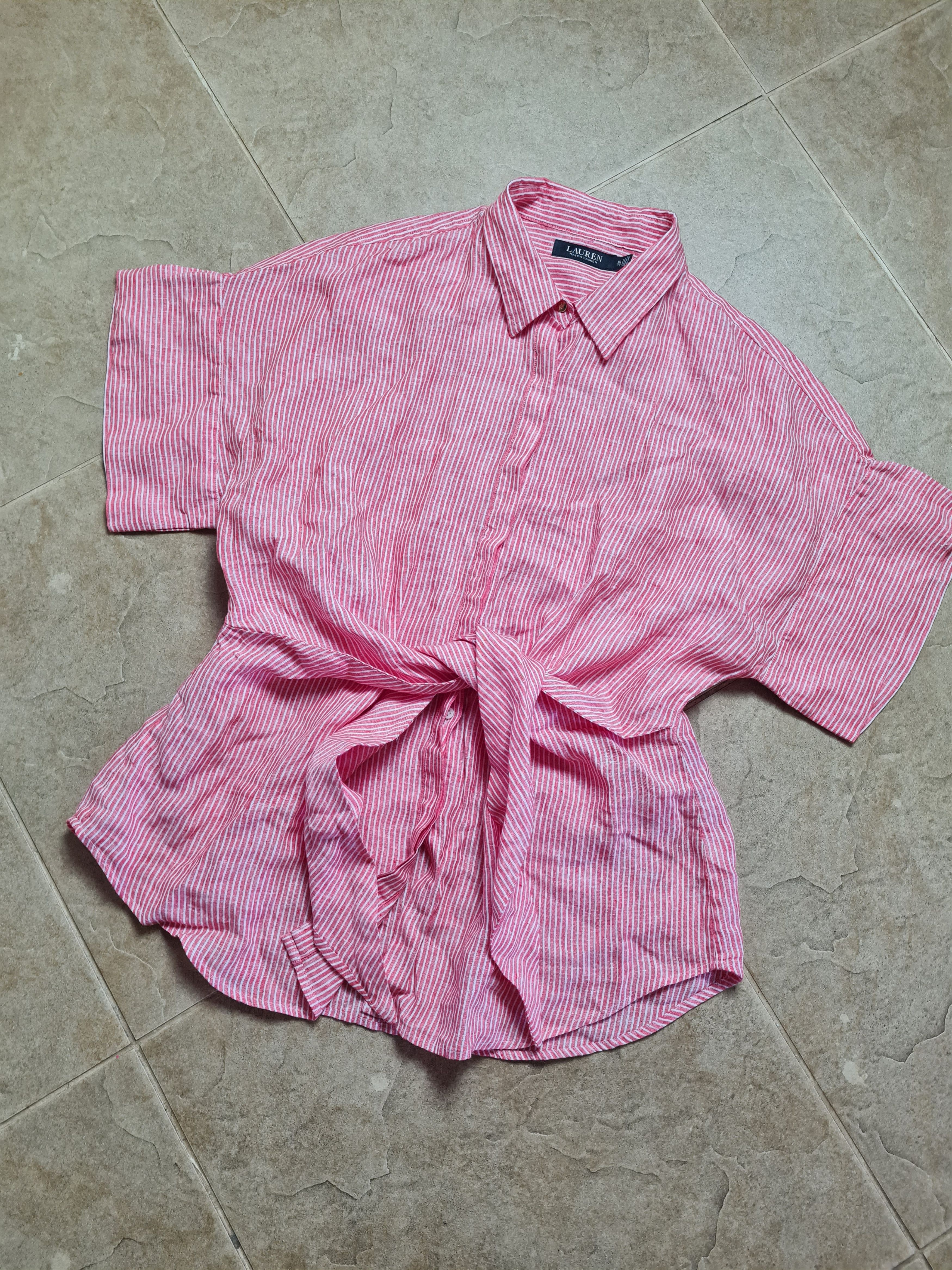 Ralph Lauren Lauren Ralph Lauren pink White Black Label Striped Linen Top Size XL / US 12-14 / IT 48-50 - 6 Thumbnail