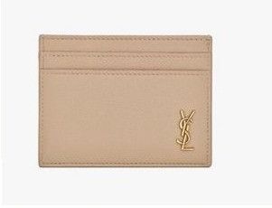 Saint Laurent Paris o1b1hav110924 Size: OS / Leather Card Holder in Dark Beige Size ONE SIZE - 1 Preview