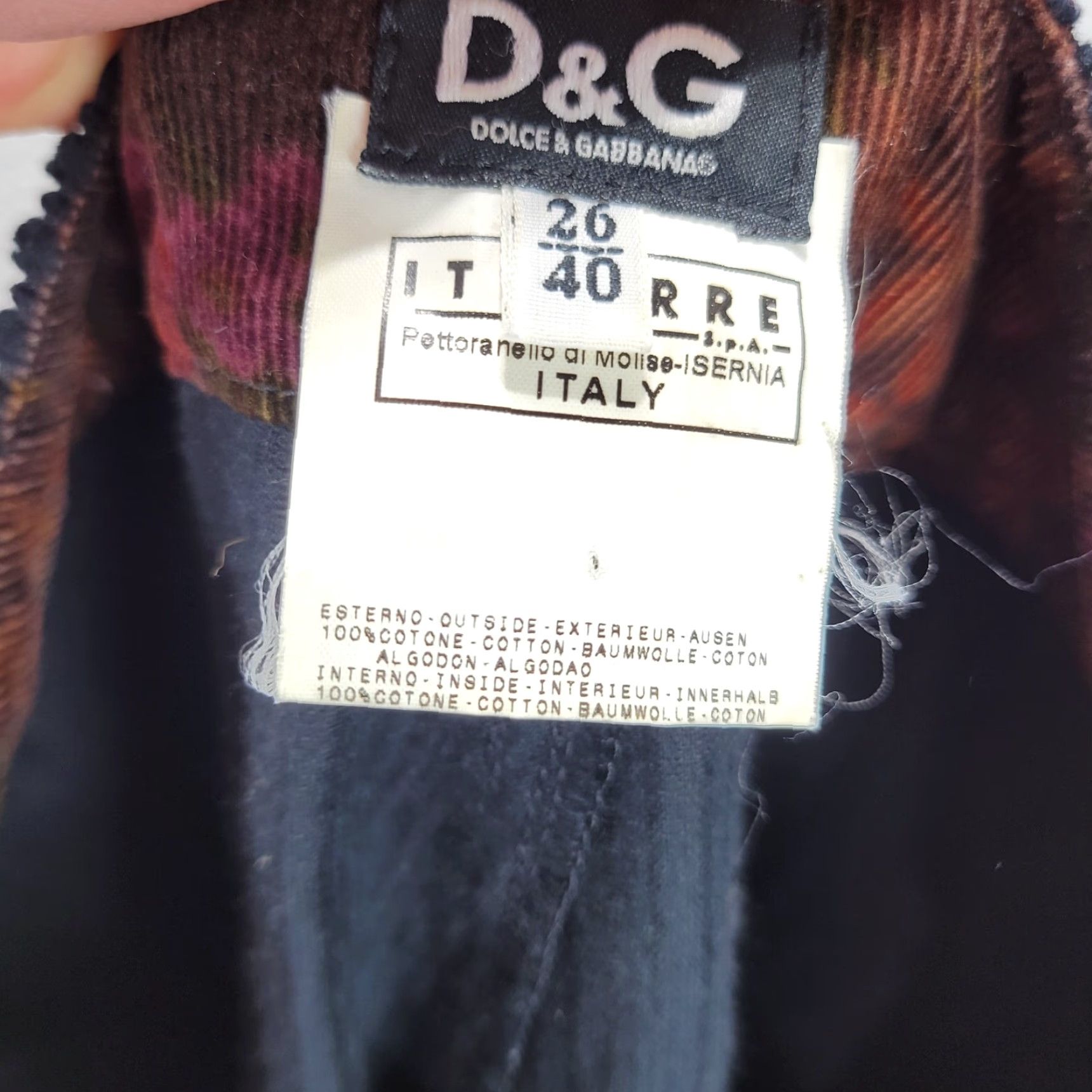 Dolce & Gabbana VINTAGE Dolce&Gabbana Womens Pants 26 Black Corduroy Wide Leg Side Zip Y2K Cargo 90s Womens Size 26" / US 2 / IT 38 - 7 Thumbnail