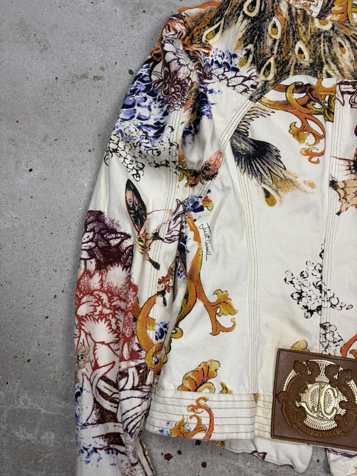 Just Cavalli 2000s Just Cavalli Roberto Multi Print Jeans Jacket Denim Size XS / US 0-2 / IT 36-38 - 17 Thumbnail