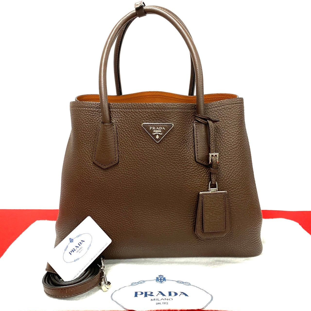 Prada Prada Shoulder Bag Brown Leather Size ONE SIZE - 1 Thumbnail
