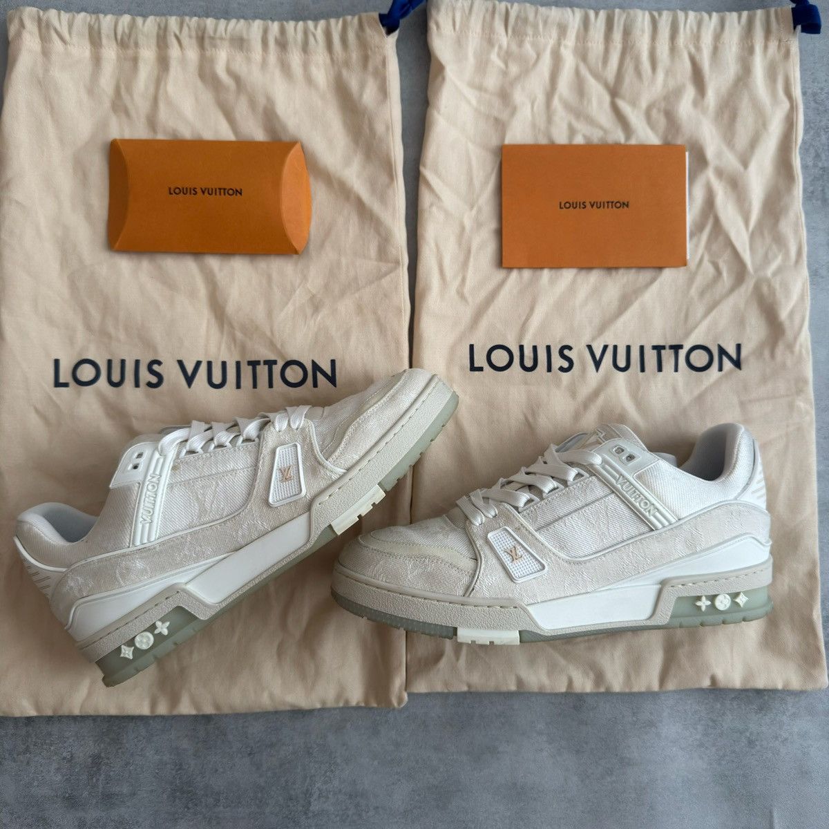 Louis Vuitton Louis Vuitton LV Sneaker Beige Monogram Denim Size US 9 / EU 42 - 5 Thumbnail