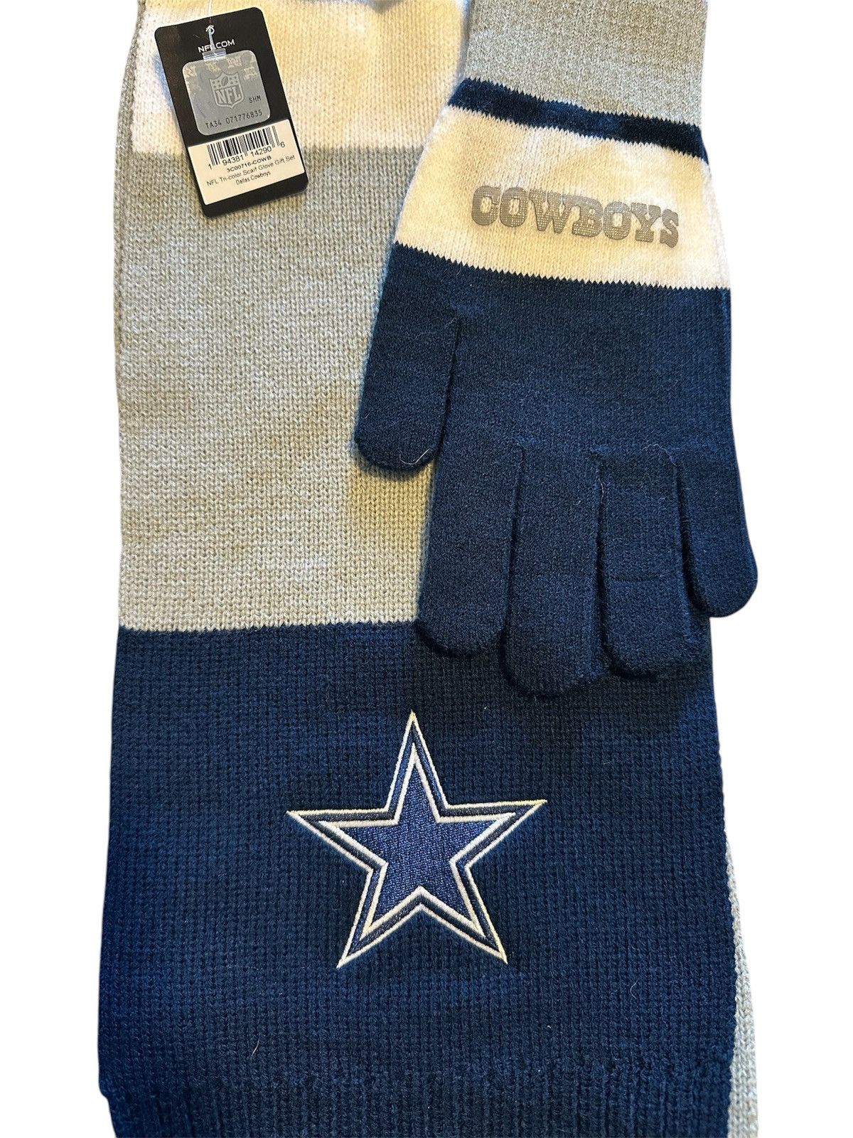 NFL NFL Dallas Cowboys Navy and Gray Scarf and Gloves Set NWT Size ONE SIZE - 1 Thumbnail