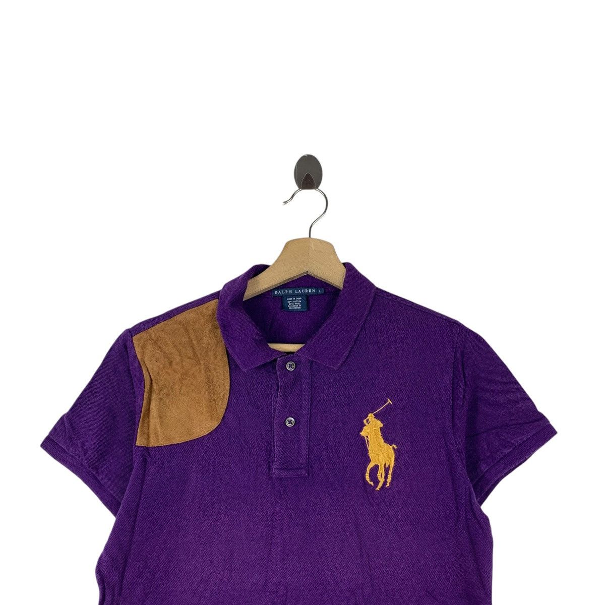 Polo Ralph Lauren Vintage POLO RALPH LAUREN Pony Patchwork Wool Tee Shirt Top Size L / US 10 / IT 46 - 2 Thumbnail
