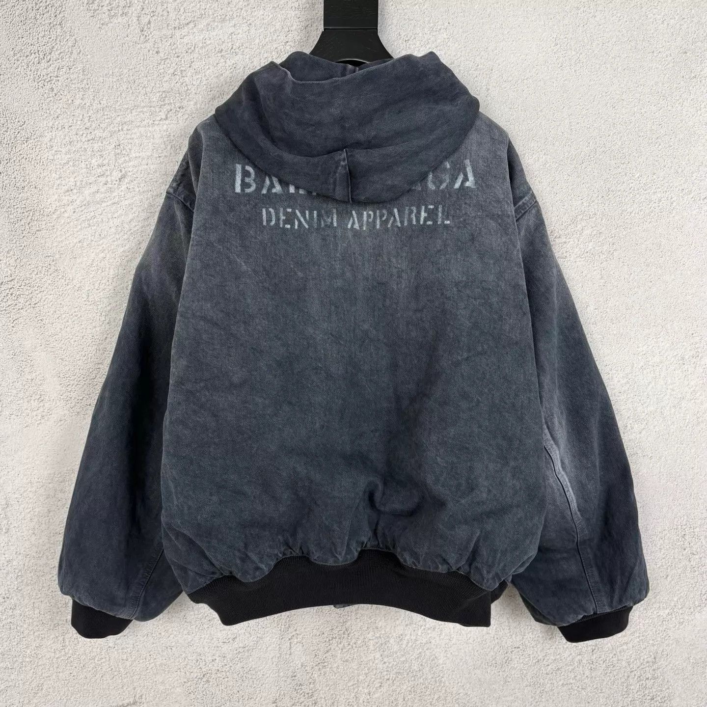 Balenciaga BLCG Denim Hooded Jacket Dark Gray M Size M / US 6-8 / IT 42-44 - 2 Thumbnail