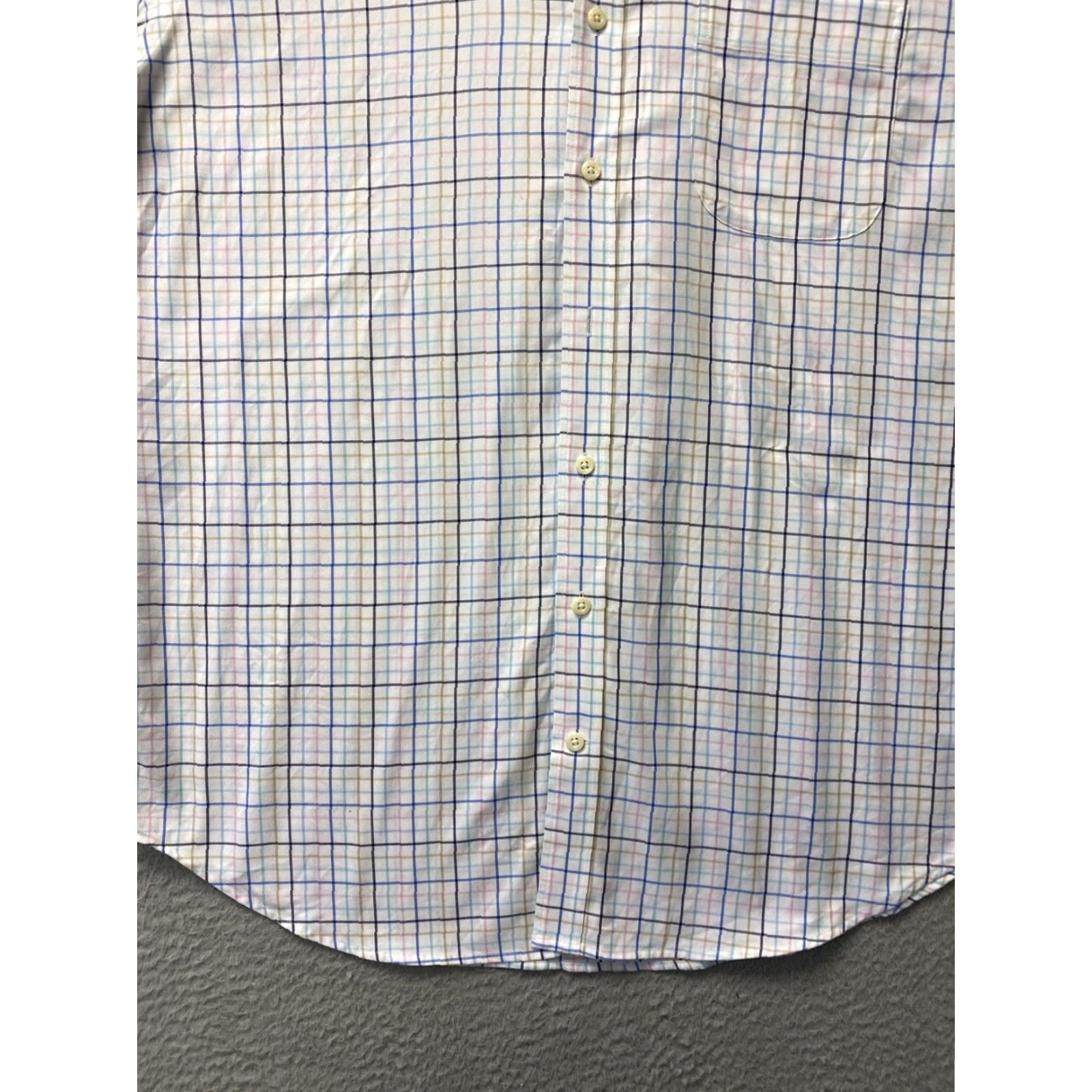 Peter Millar Peter Millar Men's Dress Shirt Large Check Button-Down Woven Cotton Travel Casual Business Wedding Size 42R - 2 Thumbnail