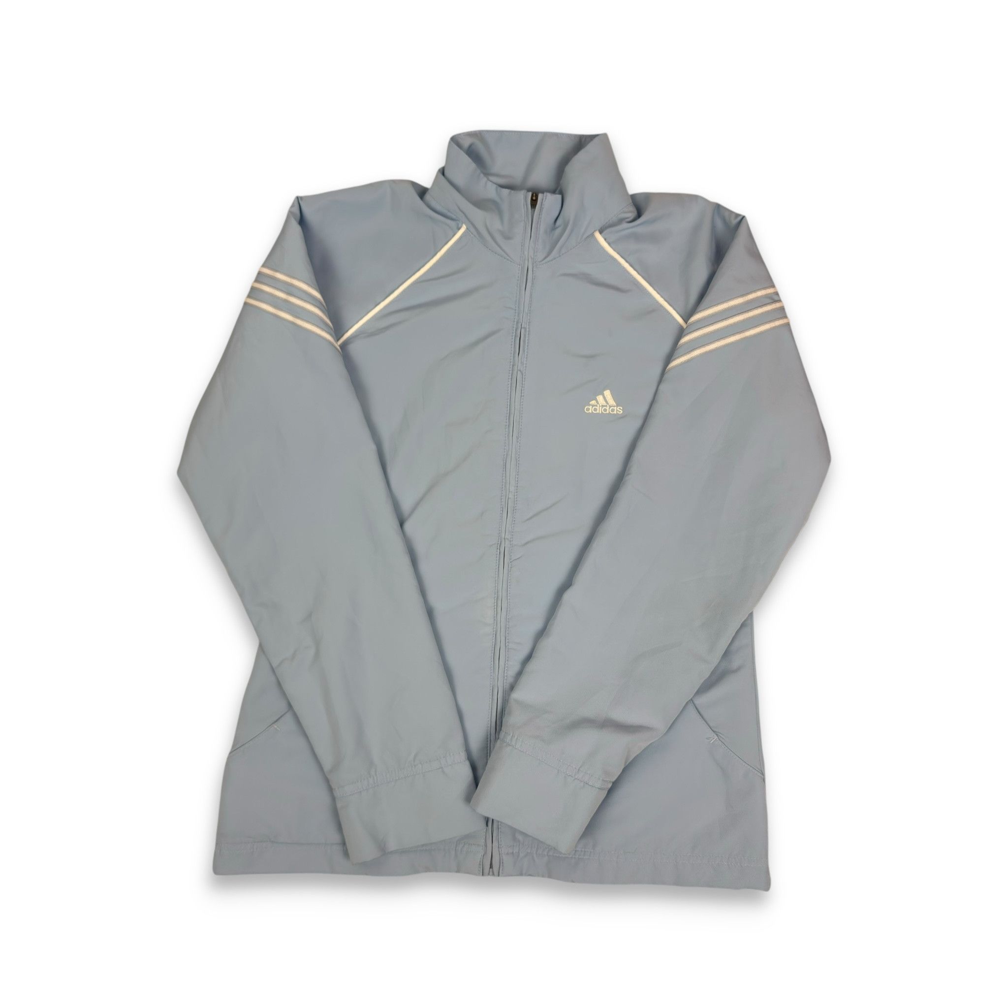 Adidas Adidas Women's Blue White Mesh Full Zip Track Jacket Small Size S / US 4 / IT 40 - 1 Thumbnail