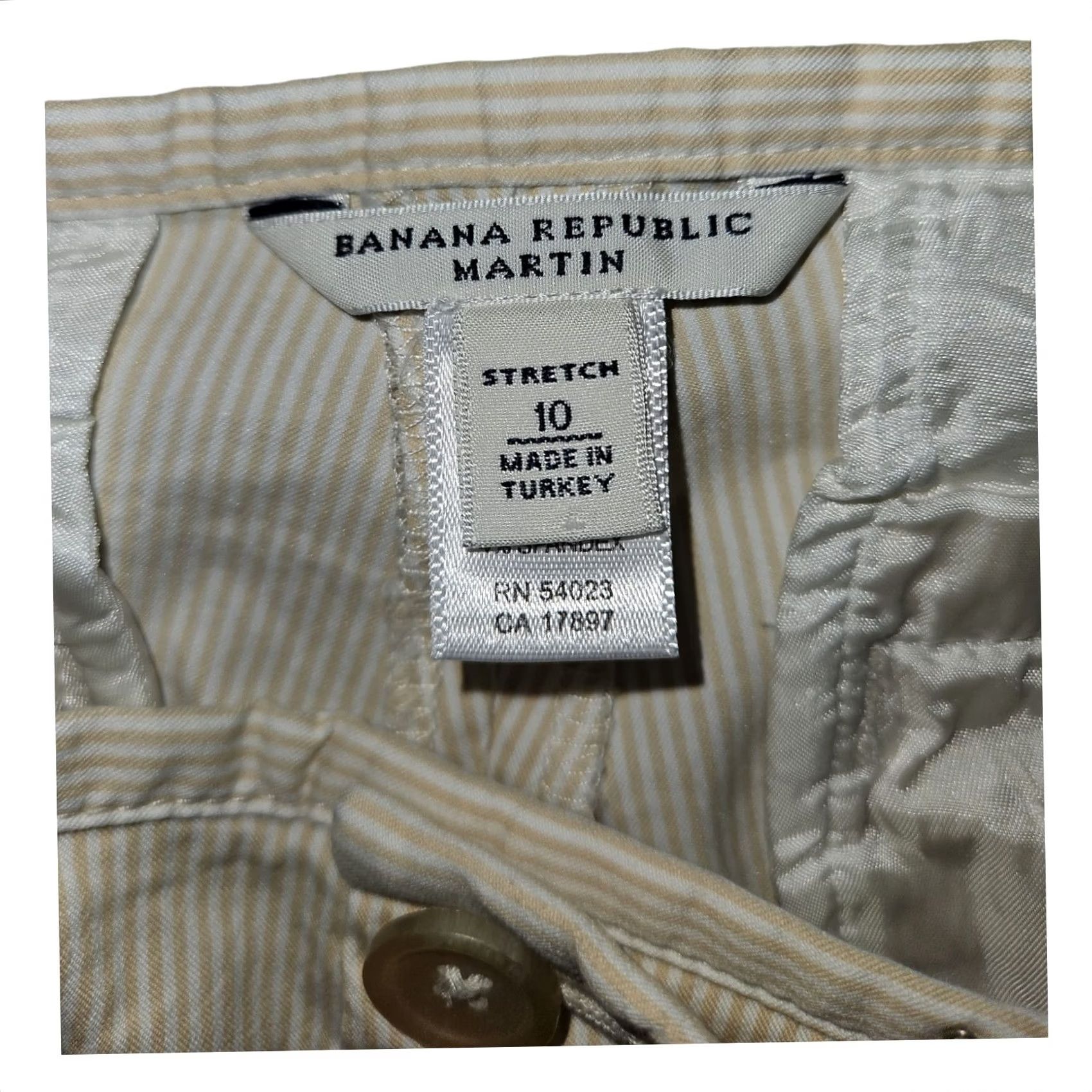 Banana Republic VINTAGE Banana Republic Martin-Fit Pants Women's 10 White Gold Stripes Slit Workwear Size 32" / US 10 / IT 46 - 2 Thumbnail