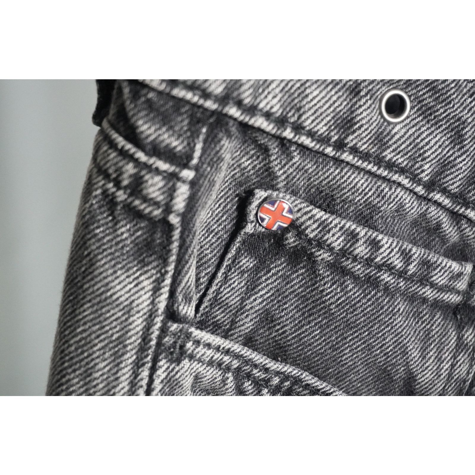 Hudson Hudson Jeans Mini Skirt Black Gray Wash Studded Waist Denim Size 32" / US 10 / IT 46 - 5 Thumbnail