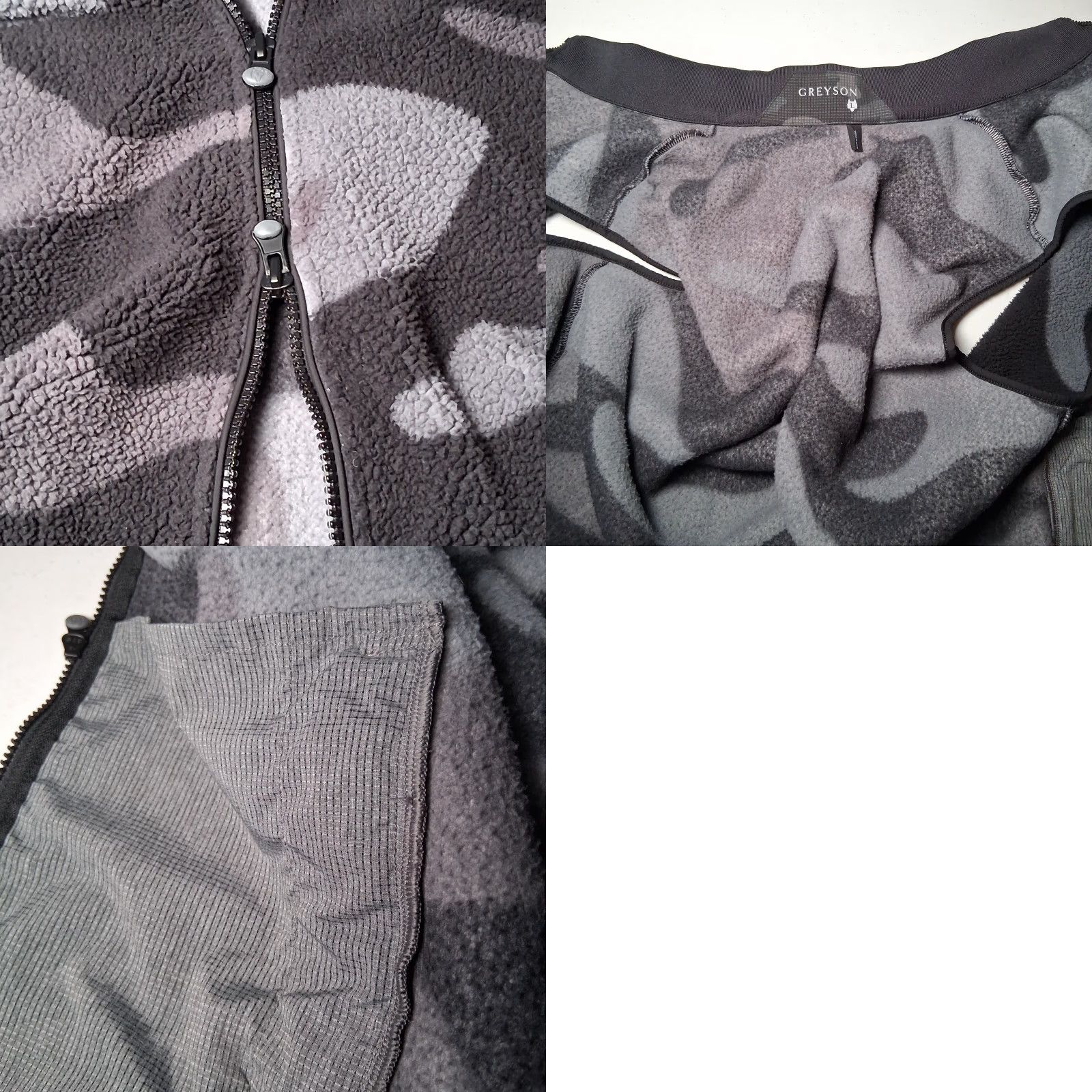 Vintage Greyson Fleece Vest Men L Gray Camouflage Deep Pile Zip Up Mock Neck Jacket Vest - Camouflage Mens Size US L / EU 52-54 / 3 - 10 Thumbnail