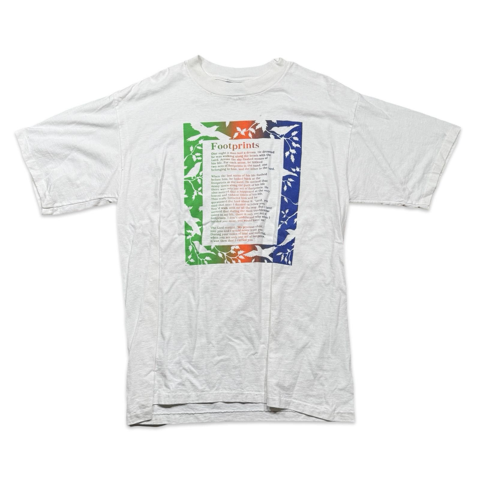 Umbro Vintage Umbro Footprints Poem 90s Graphic Tee Size US XL / EU 56 / 4 - 1 Thumbnail