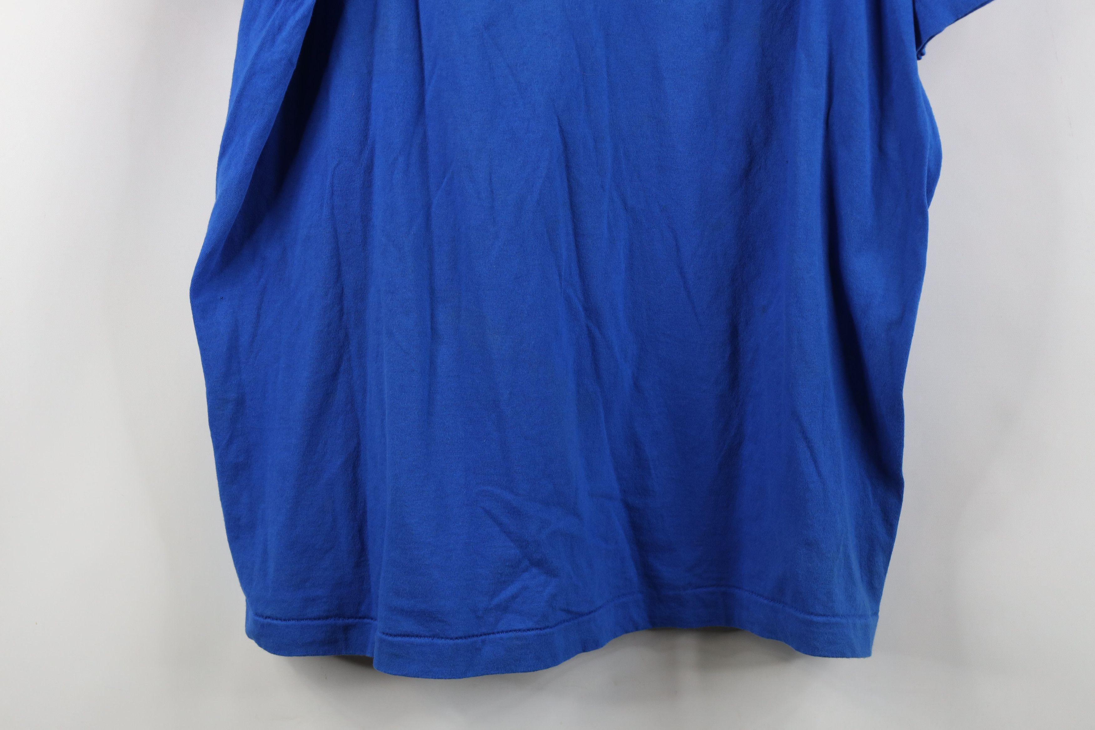 Vintage Vintage 90s Streetwear Blank Cotton T-Shirt Royal Blue USA Size US XXL / EU 58 / 5 - 3 Thumbnail